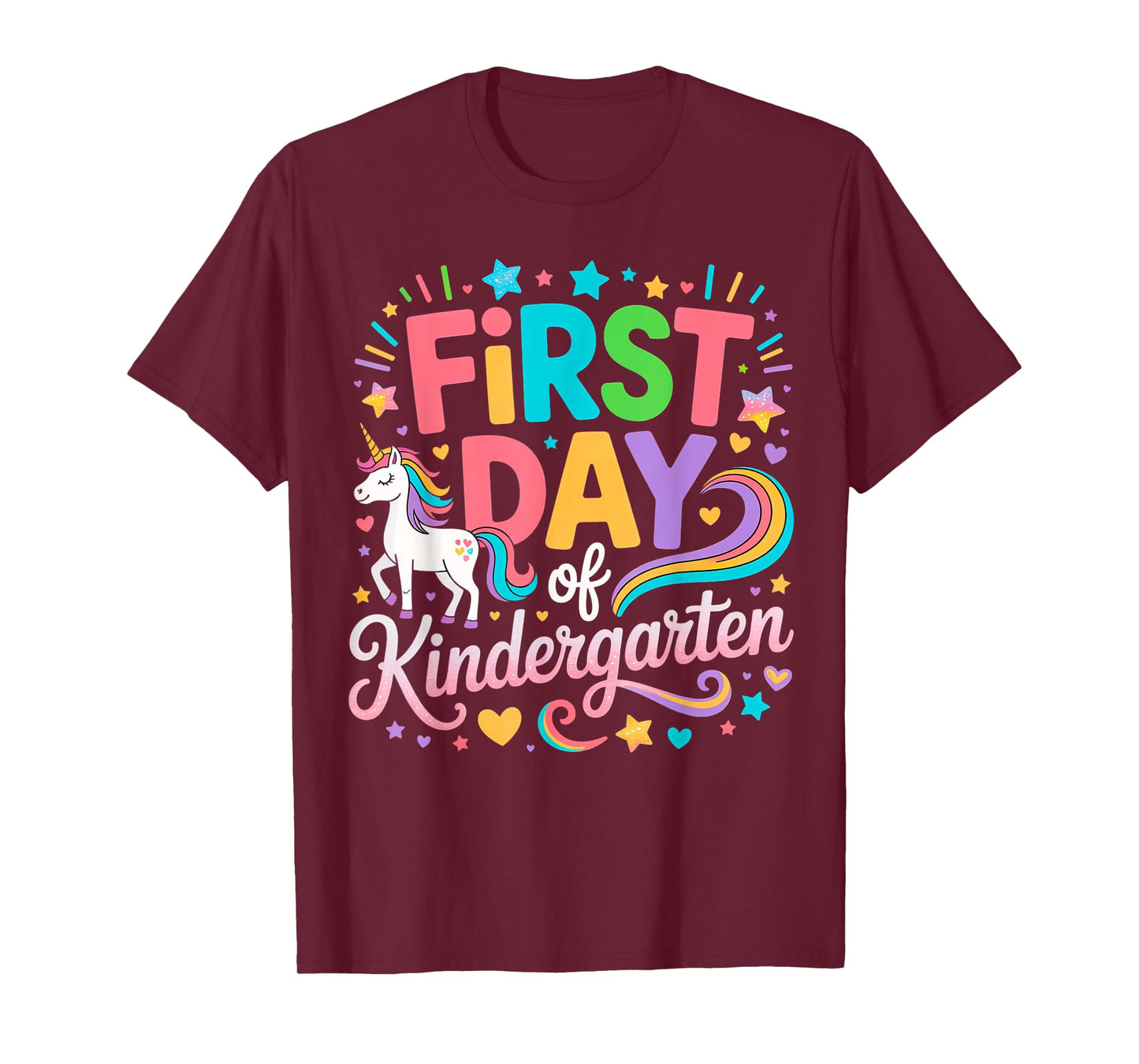 First Day Of Kindergarten Girls Unicorn First Day OF School T-Shirt