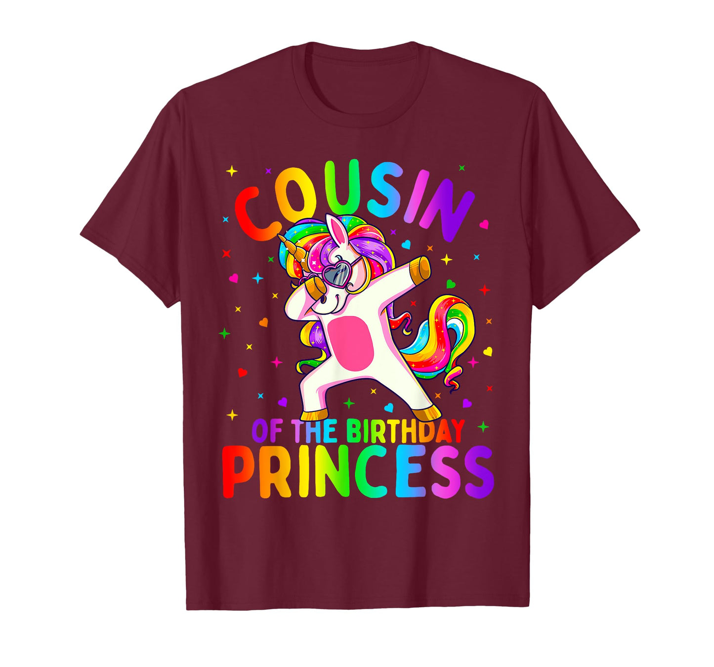 Cousin of the Birthday Princess Girl Dabbing Unicorn T-Shirt