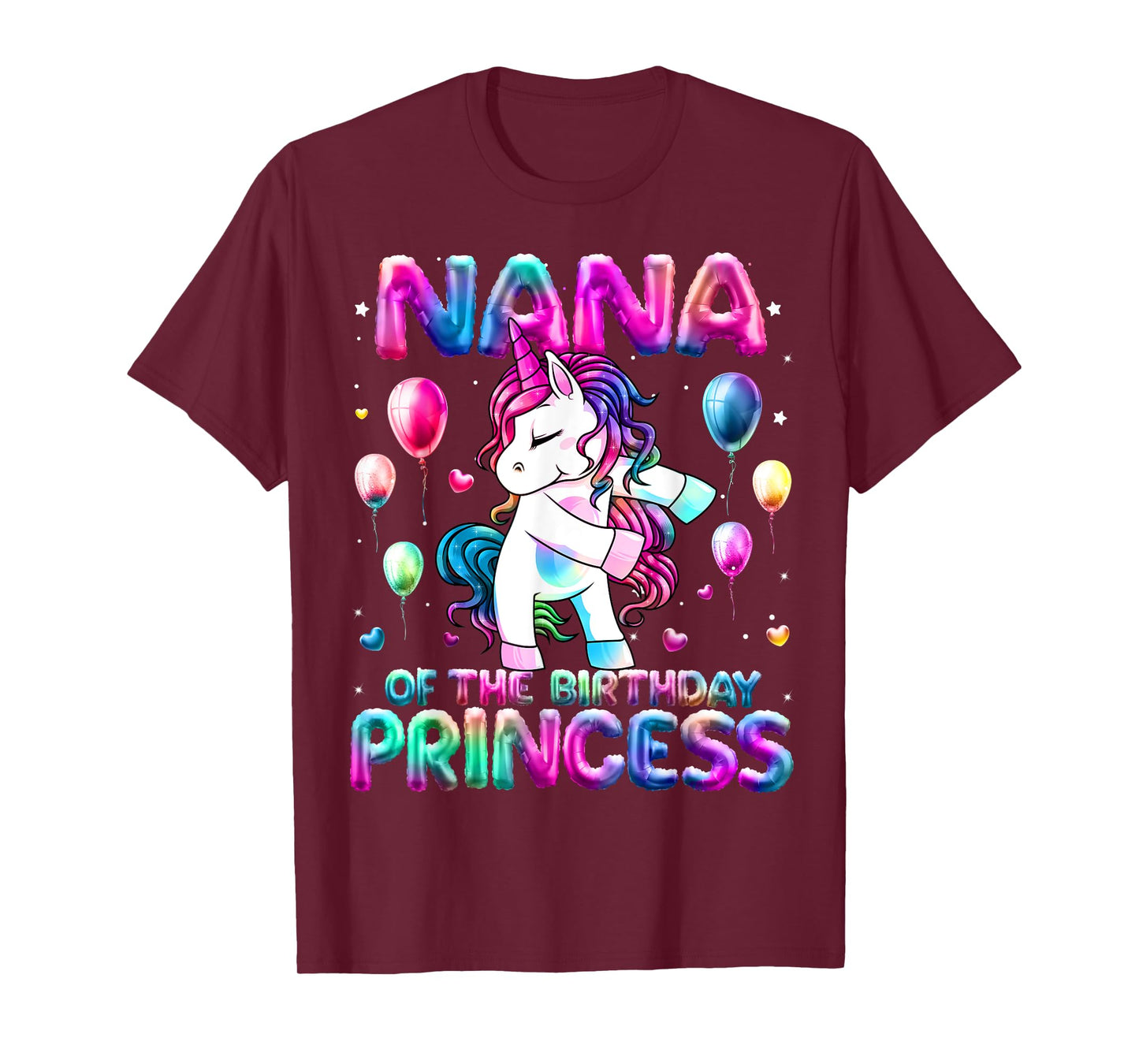 Grandma of the Birthday Princess Girl Flossing Unicorn Nana T-Shirt