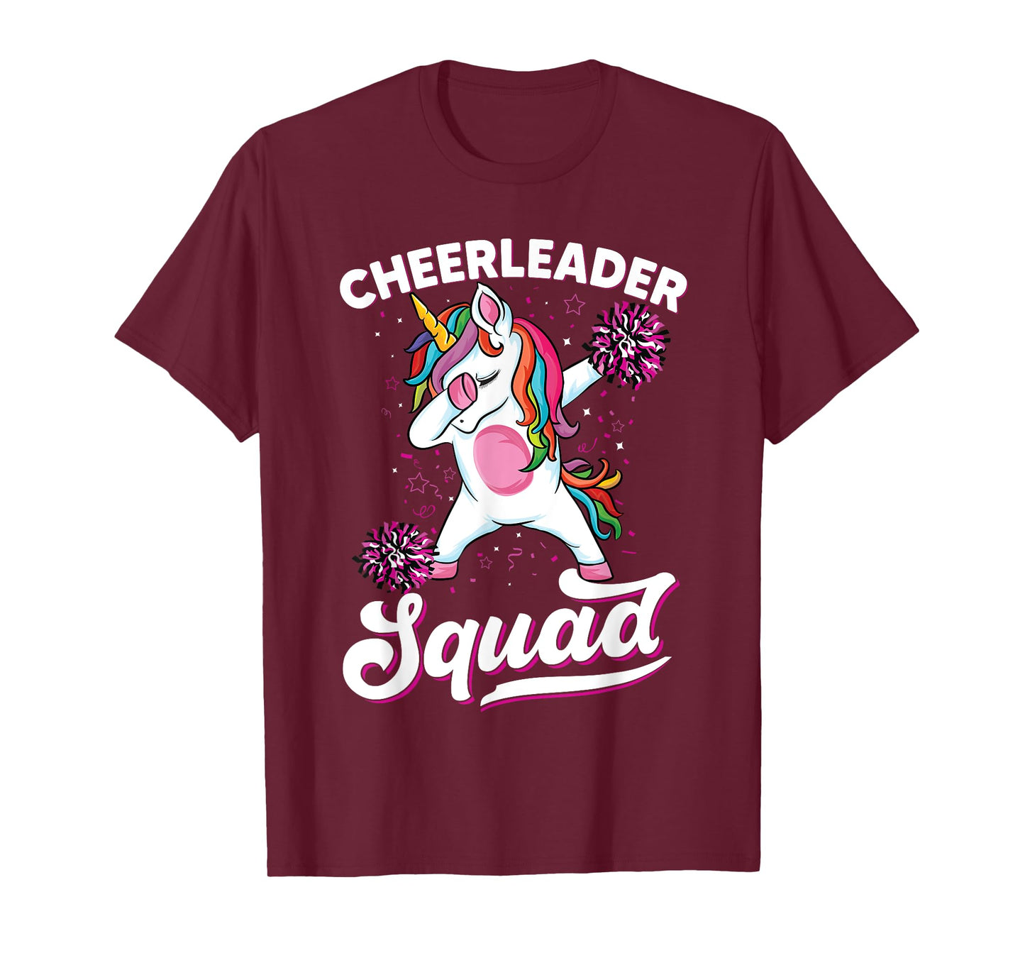 Magical cute dabbing unicorn cheerleader Funny Cheerleading T-Shirt