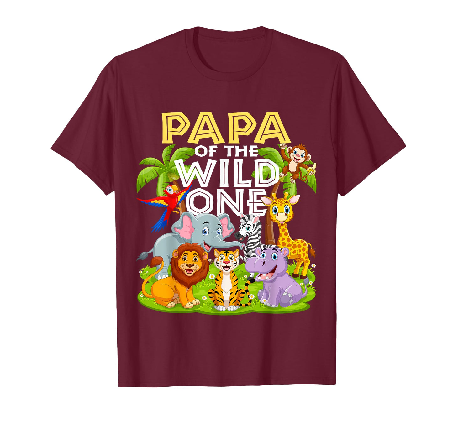 Papa Of The Wild One 1st Birthday Zoo Animal Safari Jungle T-Shirt
