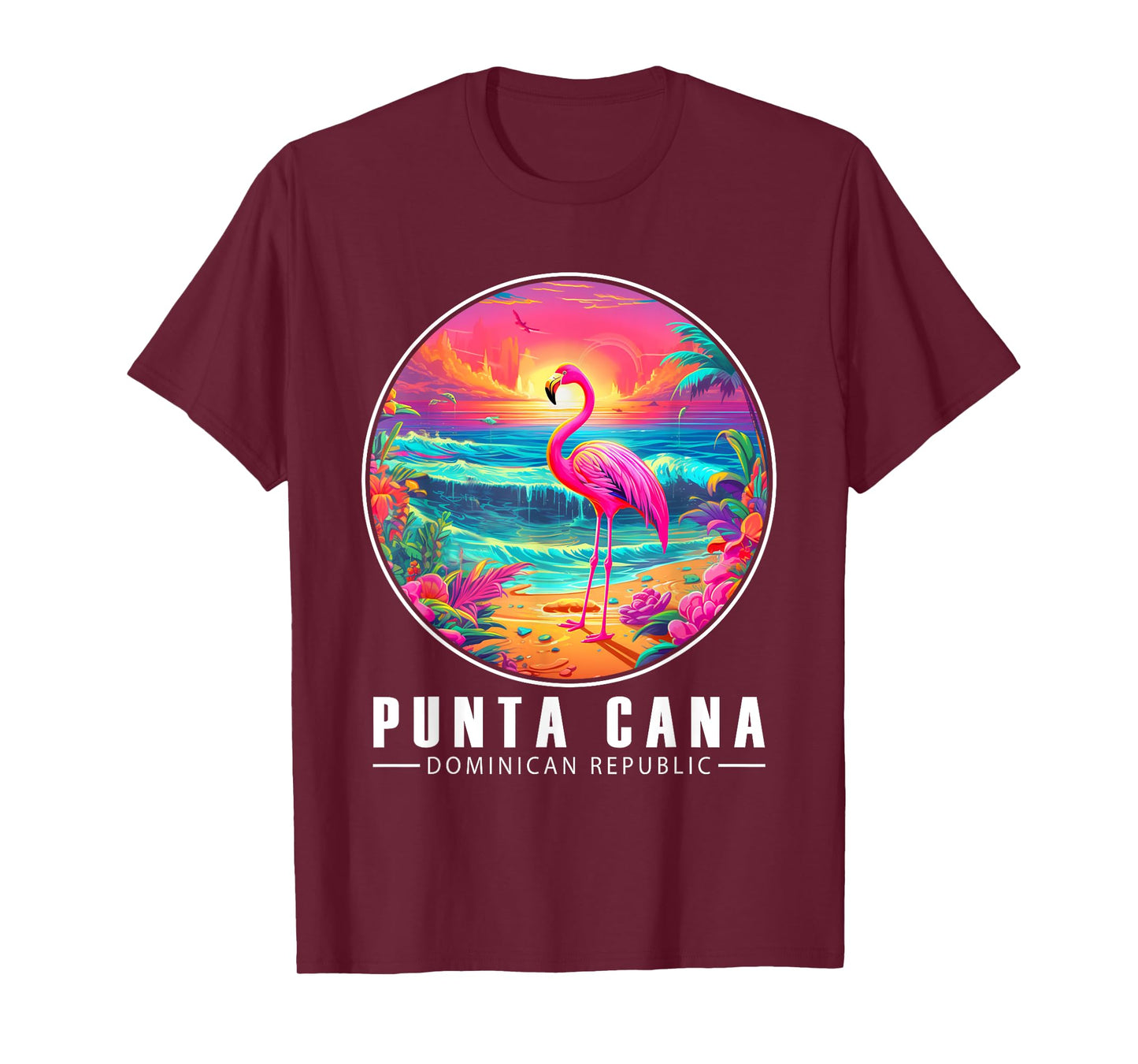 Punta Cana Flamingo Shirt Dominican Republic Beach Sunset T-Shirt