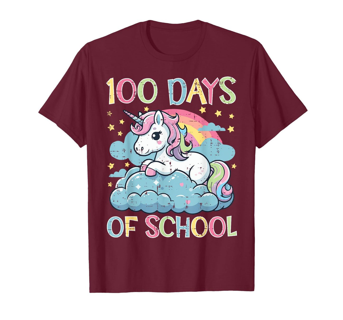 100 Days School Unicorn 100th Day Girls Kids Toddler Women T-Shirt