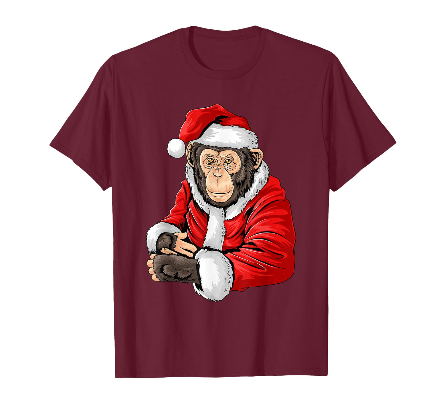 Monkey Santa Costume Christmas Pajama Cool Zoo Animal X-Mas T-Shirt
