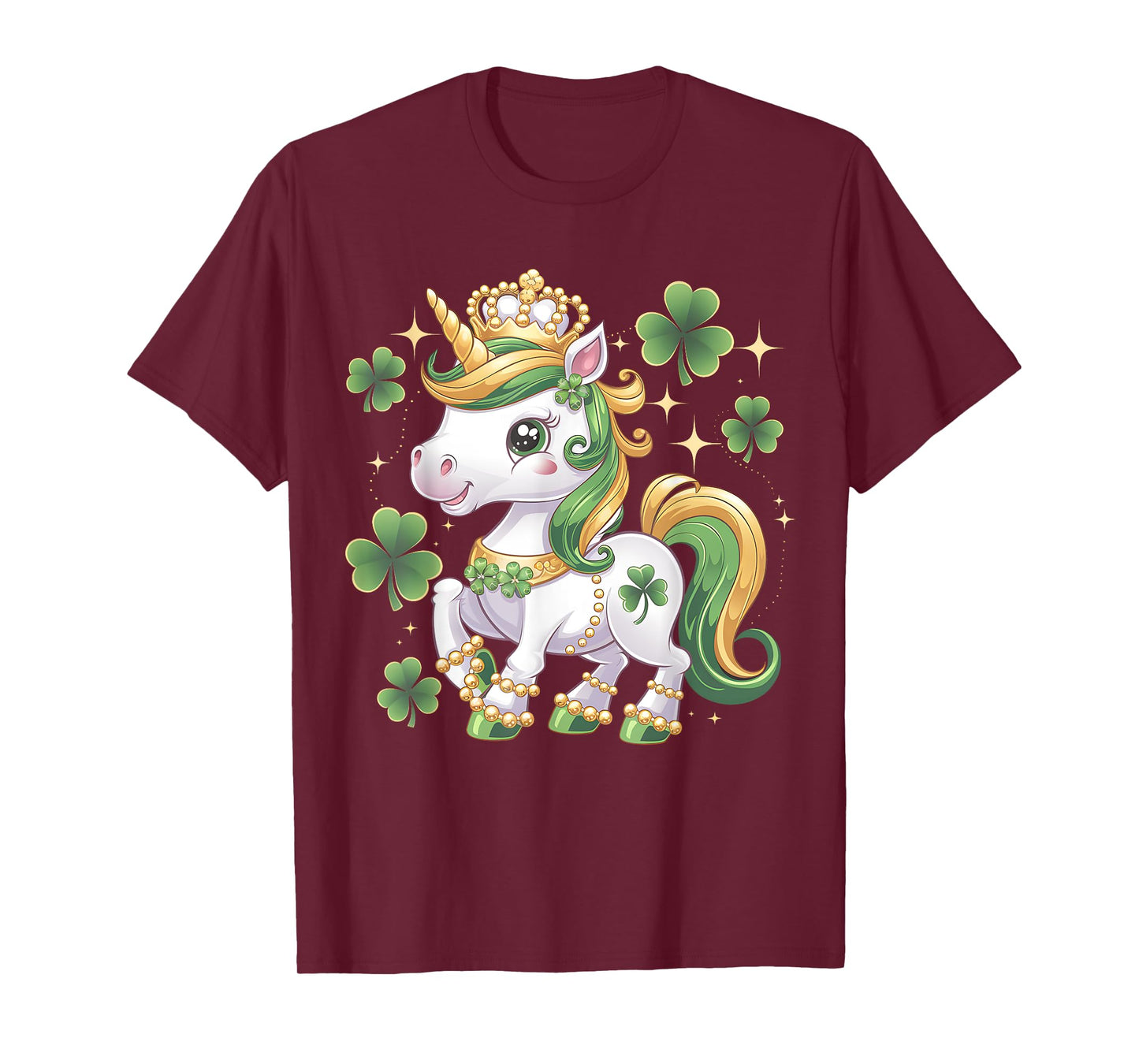 St Patricks Day Toddler Girls Kid Unicorn Shamrock Lepricorn T-Shirt