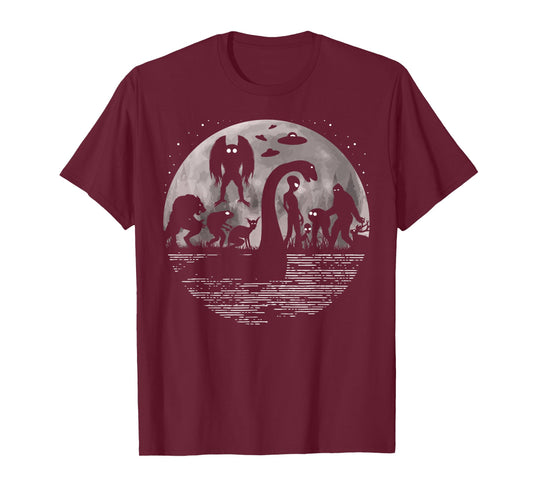 Bigfoot Loch Ness Monster Mothman And Aliens! Funny Cryptid T-Shirt
