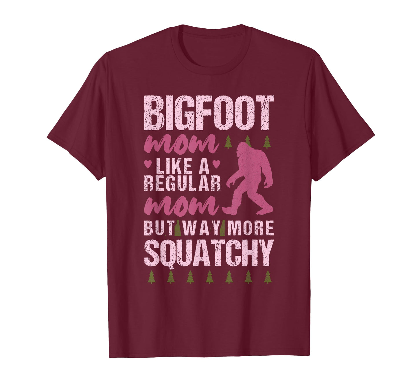 Bigfoot Mothers Day Mom Squatch Funny Sasquatch Distressed T-Shirt