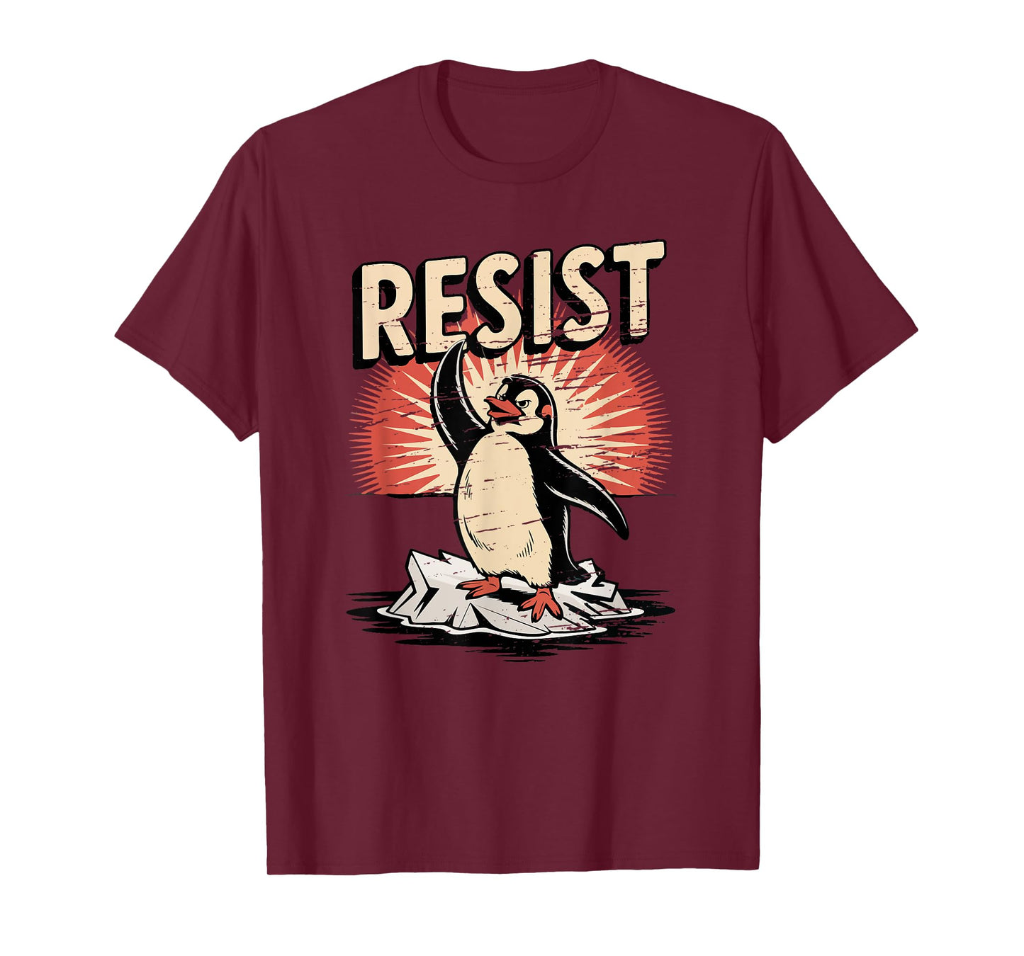 Resist Penguin Activism Vintage Protest Penguins Resist T-Shirt