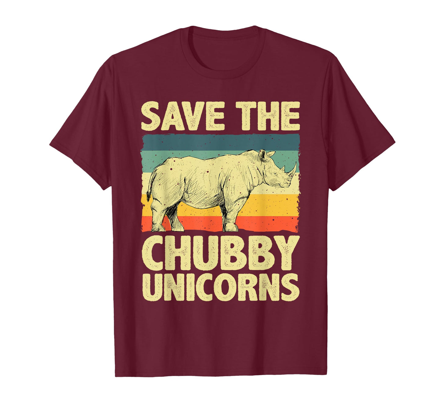 Cool Rhino For Men Women Save The Chubby Unicorn Rhinoceros T-Shirt