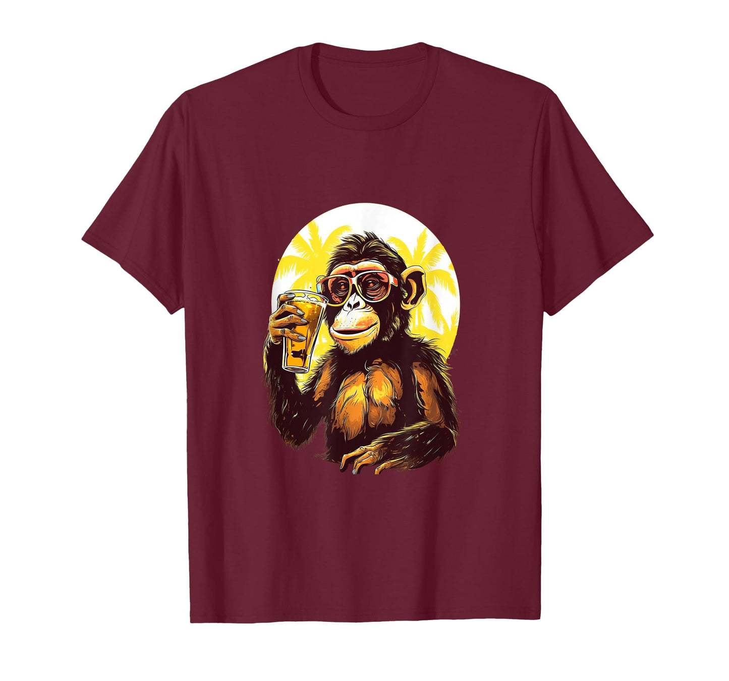Monkey Drinking Beer Funny Beer Drinker Drunk Gorilla Ape T-Shirt
