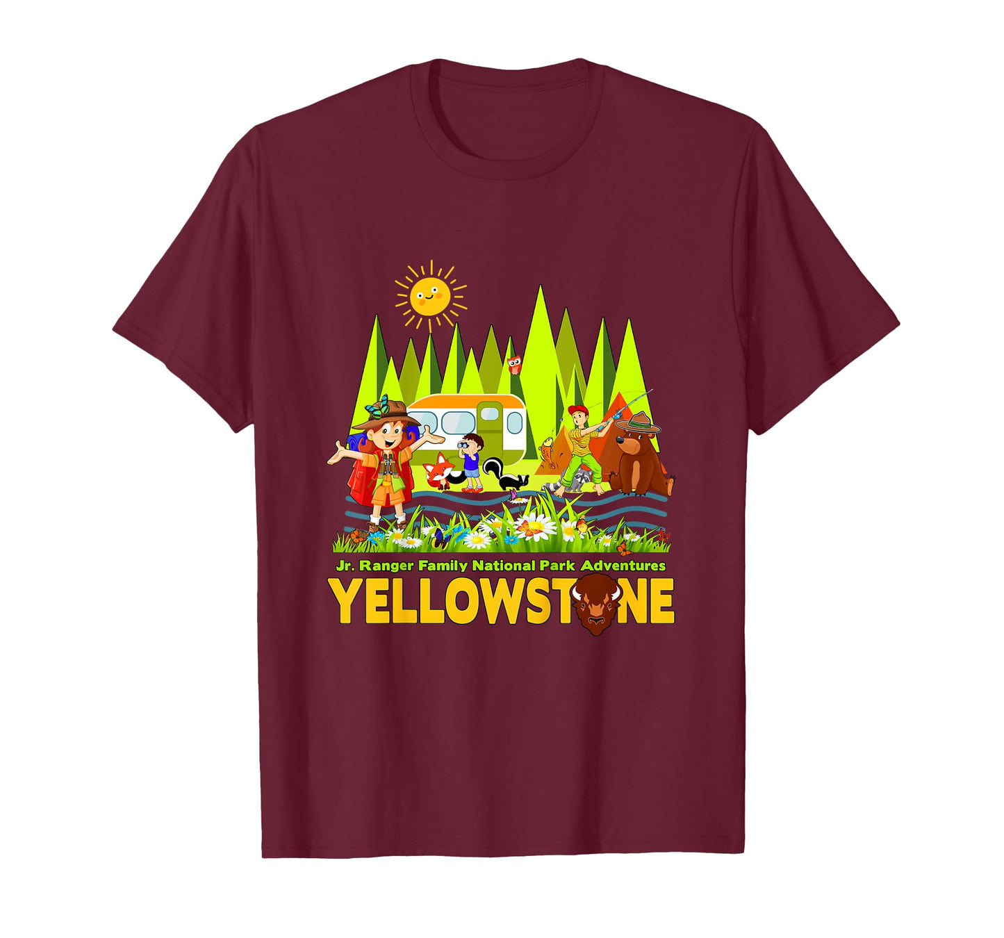 Yellowstone Jr Ranger Family National Park Souvenir T-Shirt