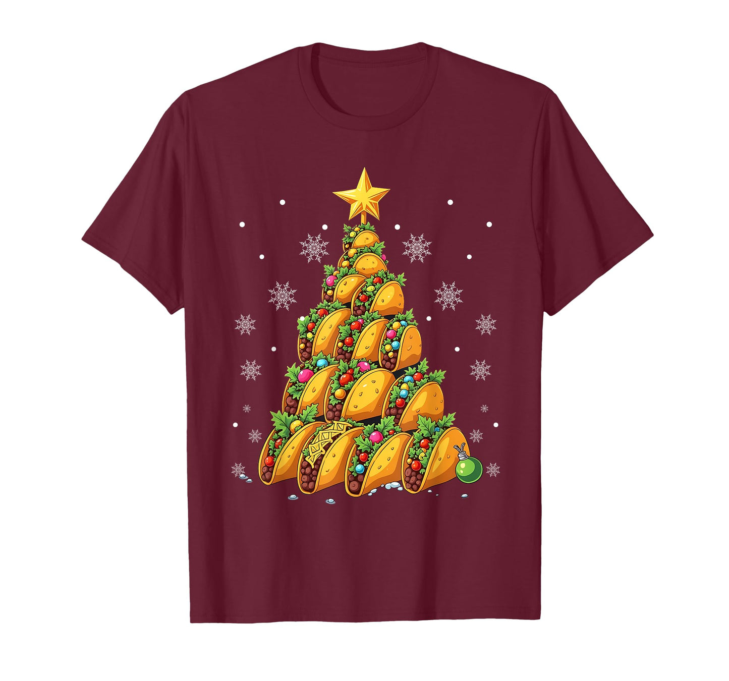 Taco Christmas Tree Xmas Mexican Food Men Women Kids T-Shirt