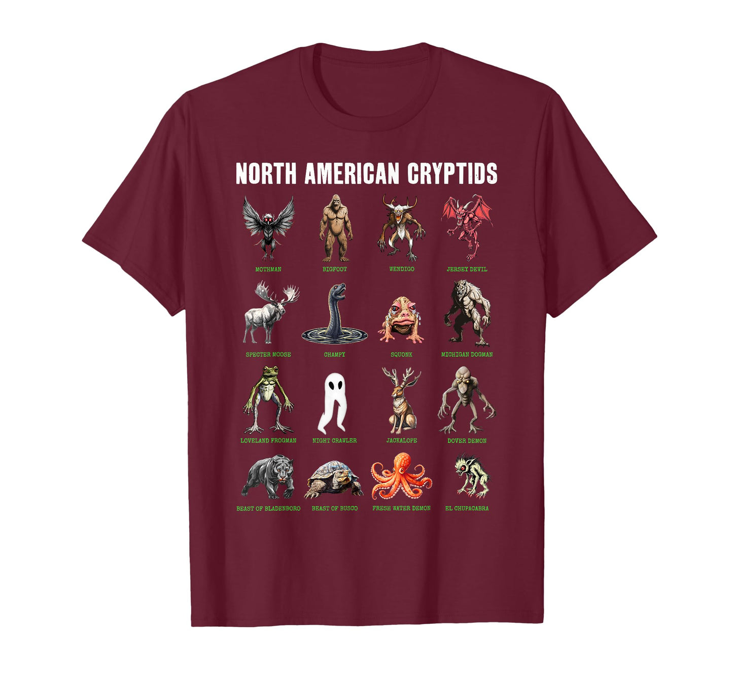 North American Cryptids Cryptozoology T-Shirt