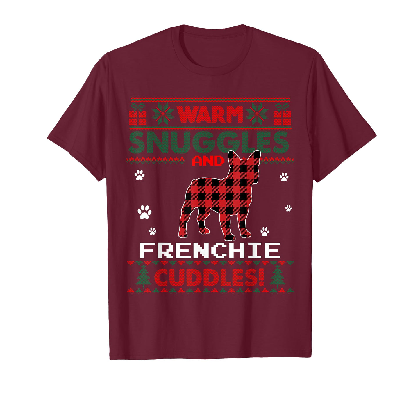 French Bulldog Christmas Pajama Shirt Ugly Christmas Sweater Men Women Kids T-Shirt