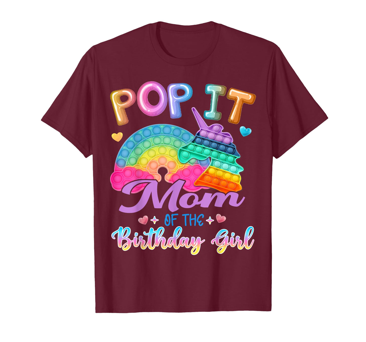 Pop It Mom of the Birthday Girl Fidget Kids Family Matching T-Shirt
