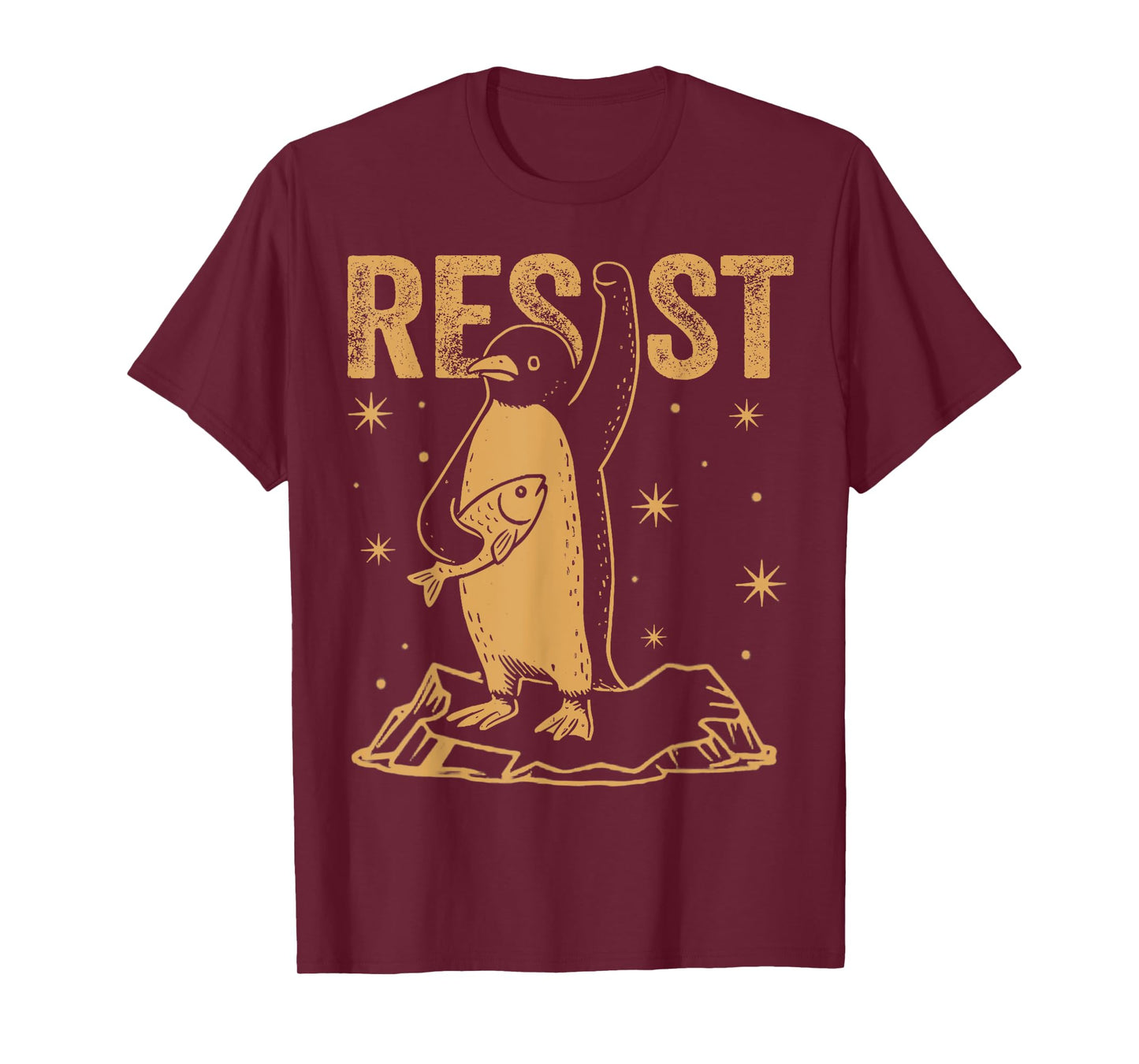 Resist Penguin Activism Graphic Design Funny T-Shirt