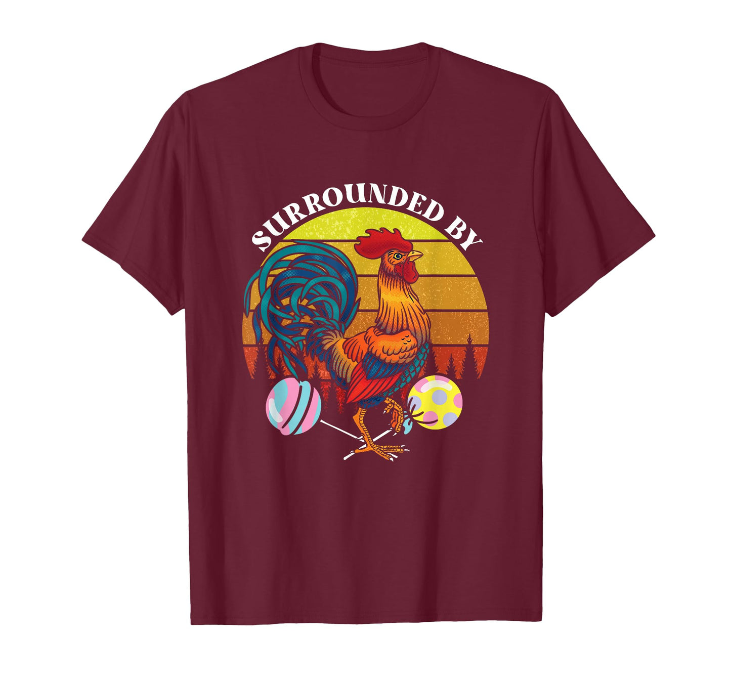 Funny Surrounded By | Rooster Lollipops | Adult Humor T-Shirt