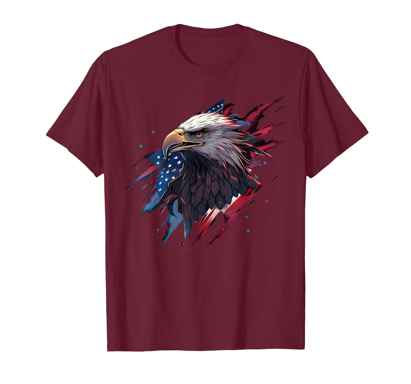 Eagle Bird 4th of July American Flag Veterans Memorial T-Shirt