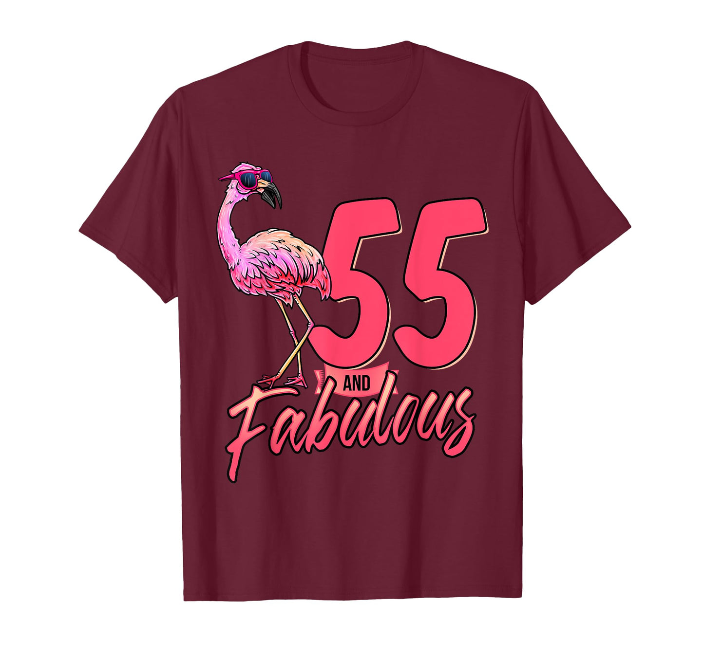 55 And Fabulous 55th Flamingo Birthday Gift T-Shirt
