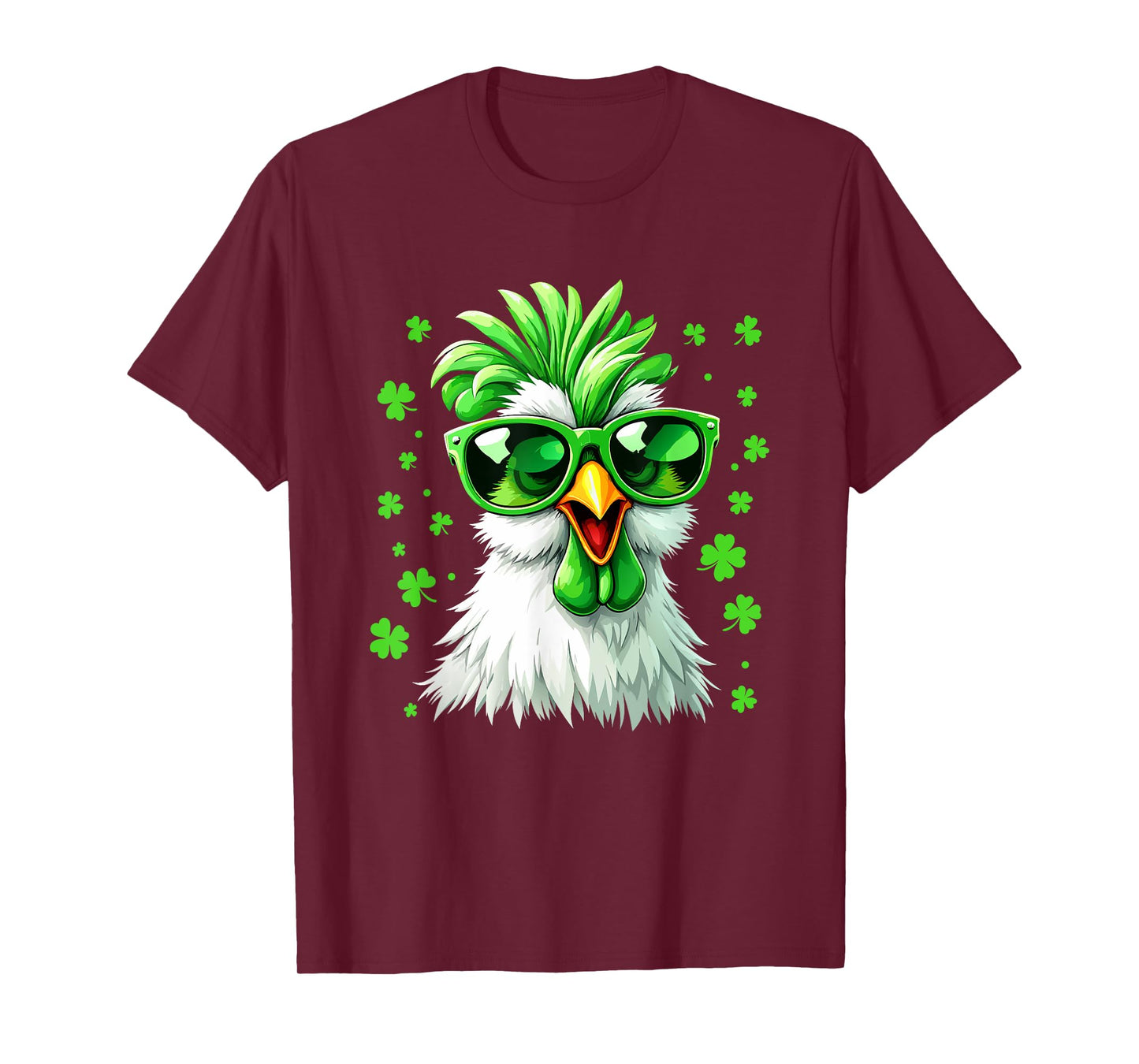 Funny Chicken St Patricks Day Chicken Shamrock T-Shirt