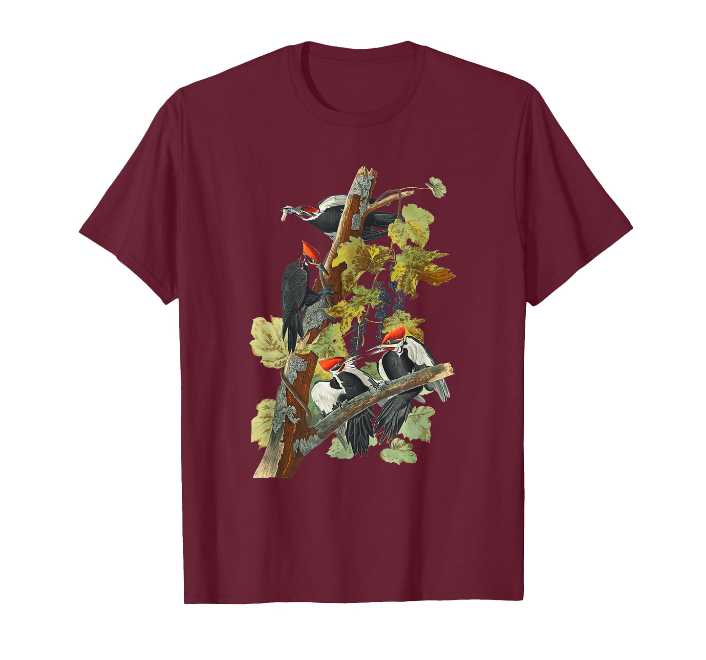 Vintage Pileated Woodpecker Birds Illustration Men & Women T-Shirt
