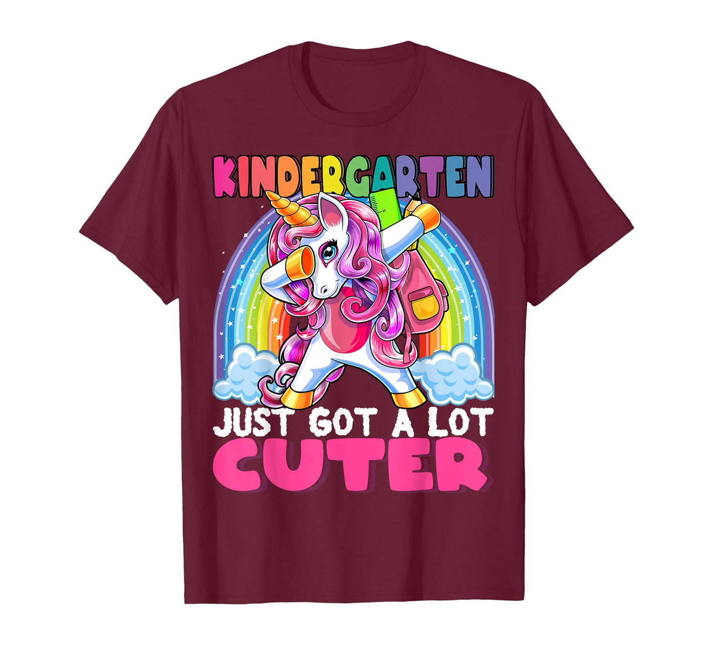 Kindergarten Got Cuter Dabbing Unicorn Back to School Girls T-Shirt