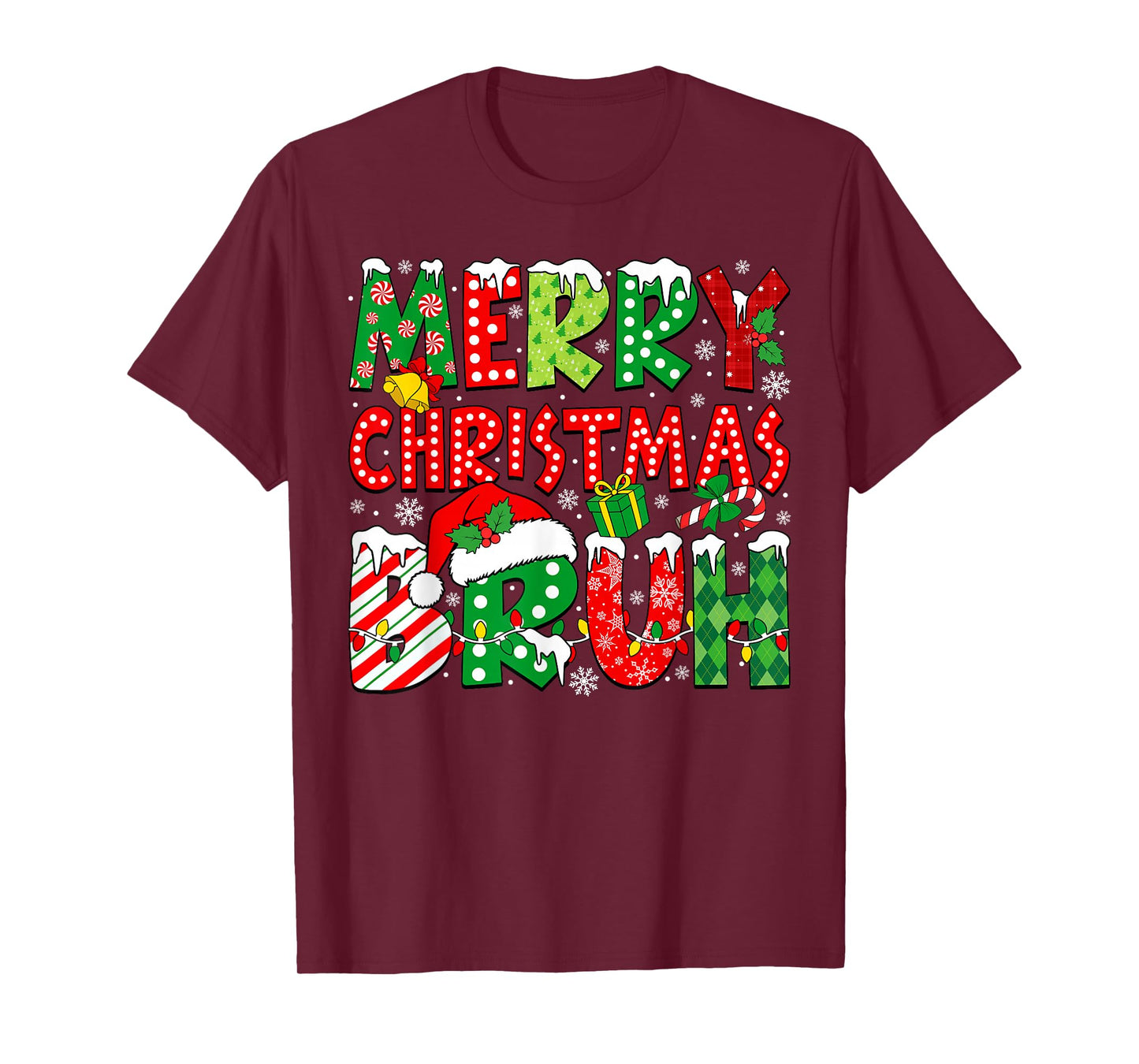 Bruh Meme Funny Saying Bro Greeting Teens Boys Men Christmas T-Shirt