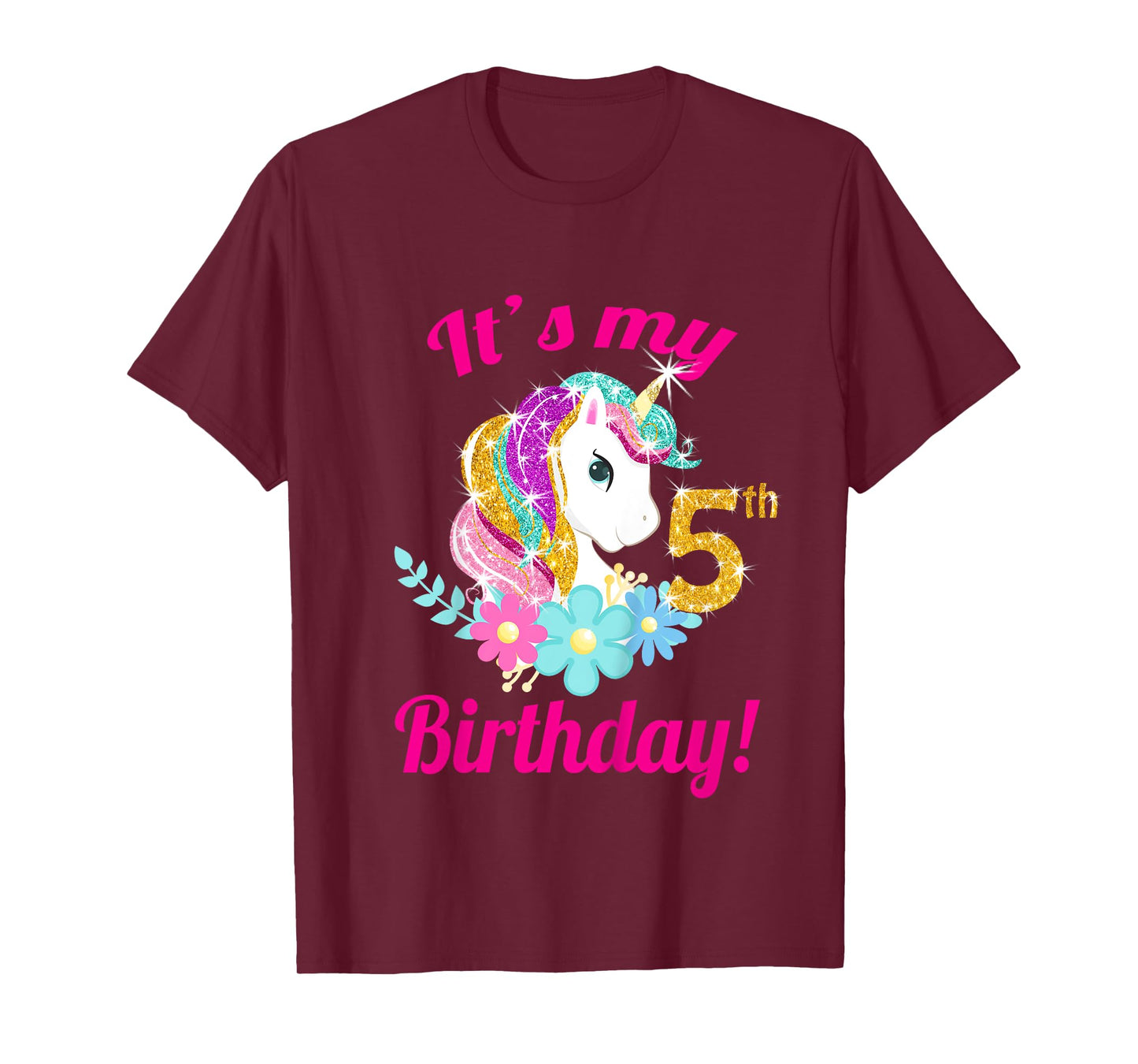 Its My 5th Birthday Unicorn Shirt (5 year old girls outfit) T-Shirt