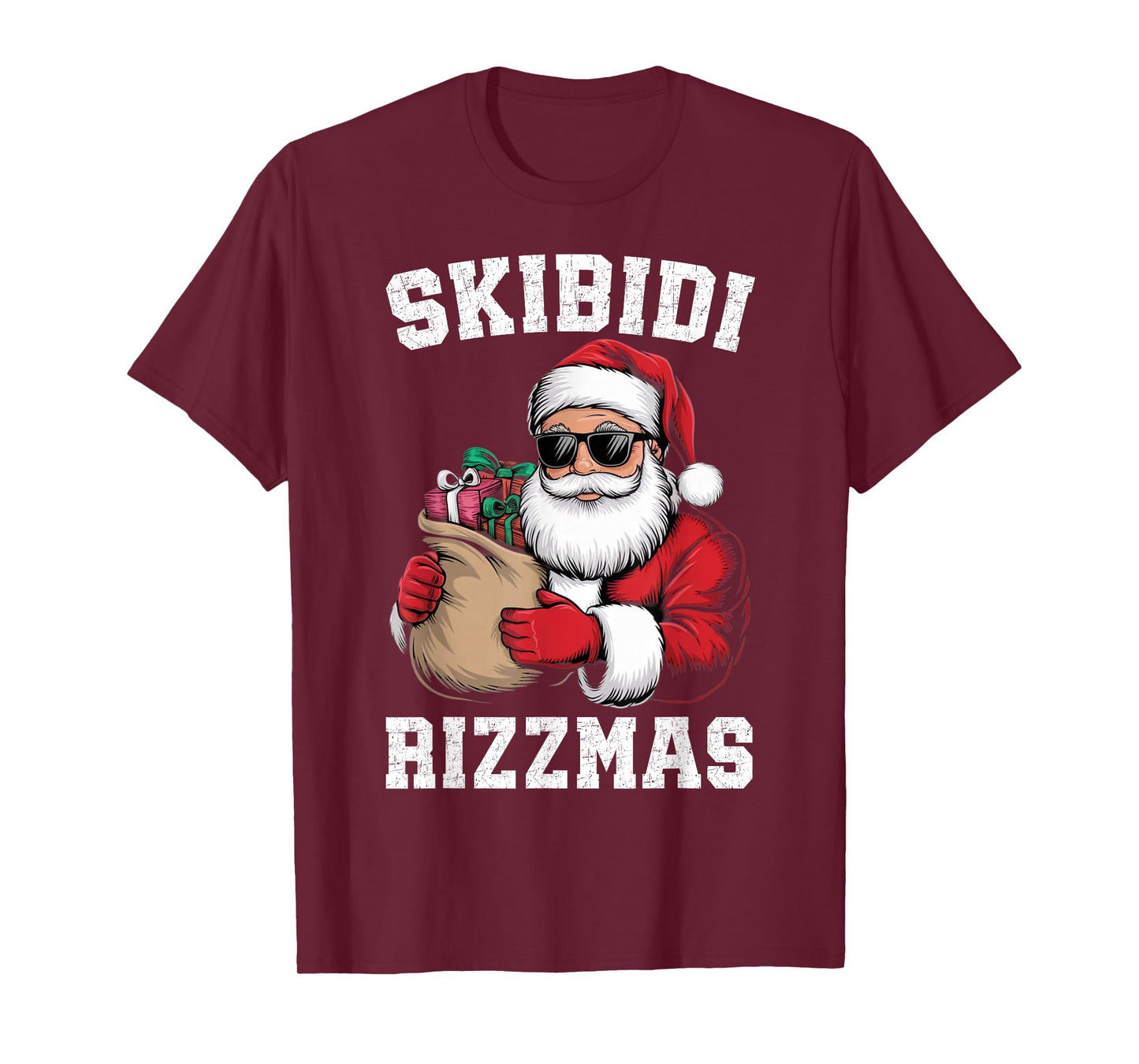 Skibidi Rizzmas Christmas Rizz Santa Claus Funny Xmas T-Shirt
