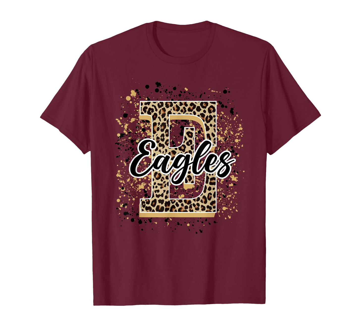 Eagles Splatter School Spirit Eagle Pride Gold Black Eagles T-Shirt