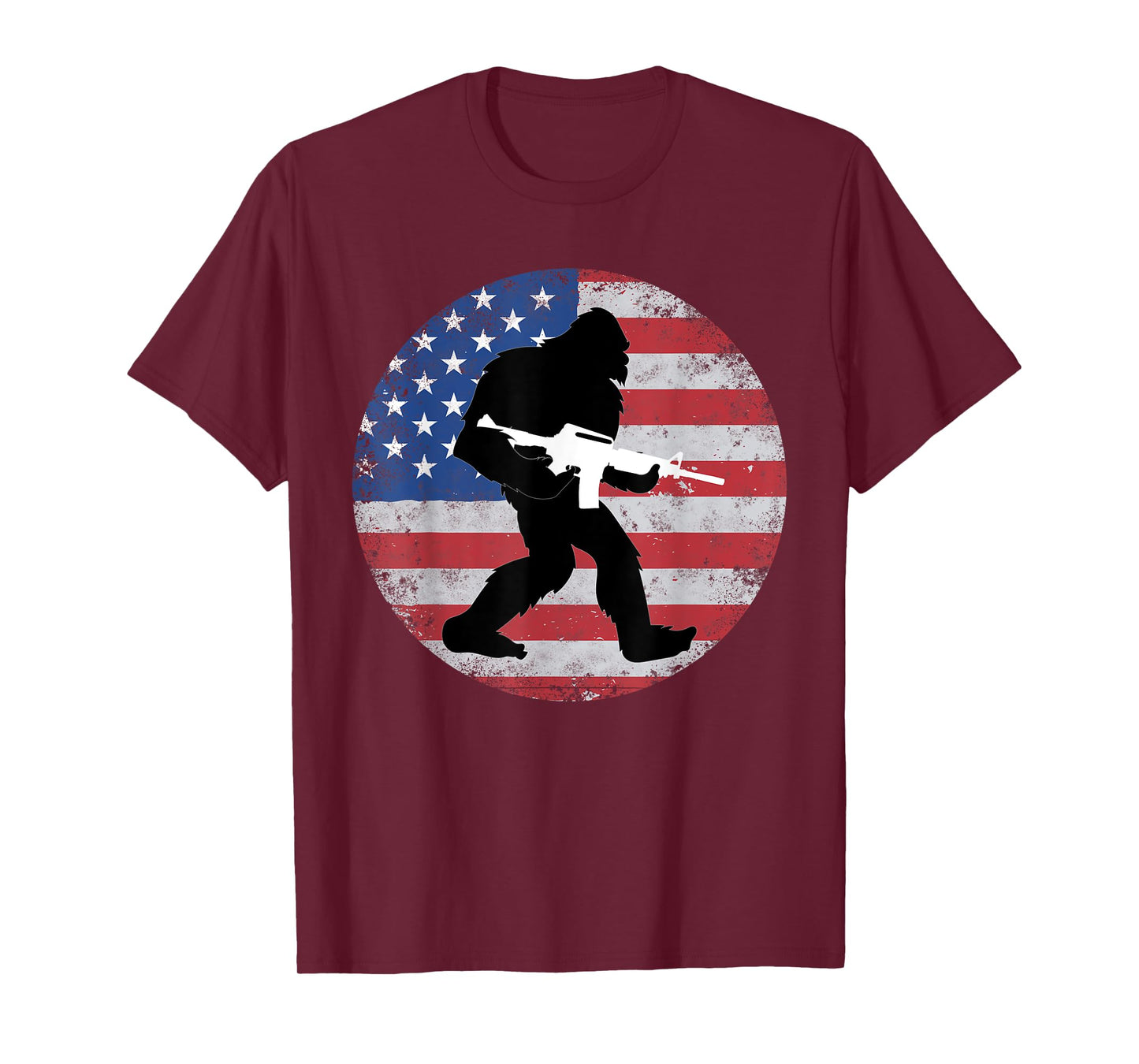 Bigfoot Gun Owner Tee US American Flag Sasquatch AR15 Rifle T-Shirt for Women Men