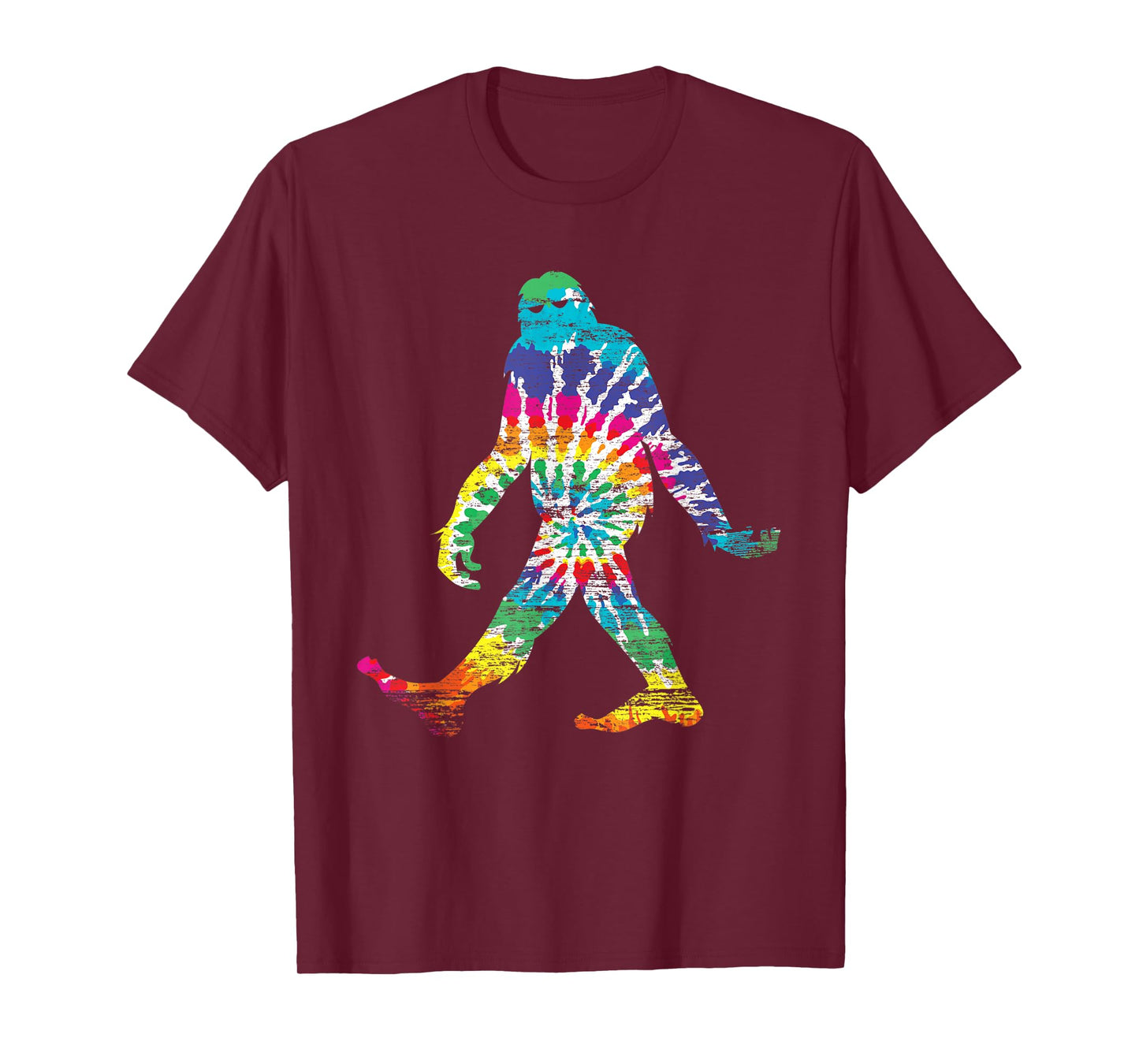 Fun Hippie Bigfoot Rainbow Tie Dye Sasquatch T-Shirt