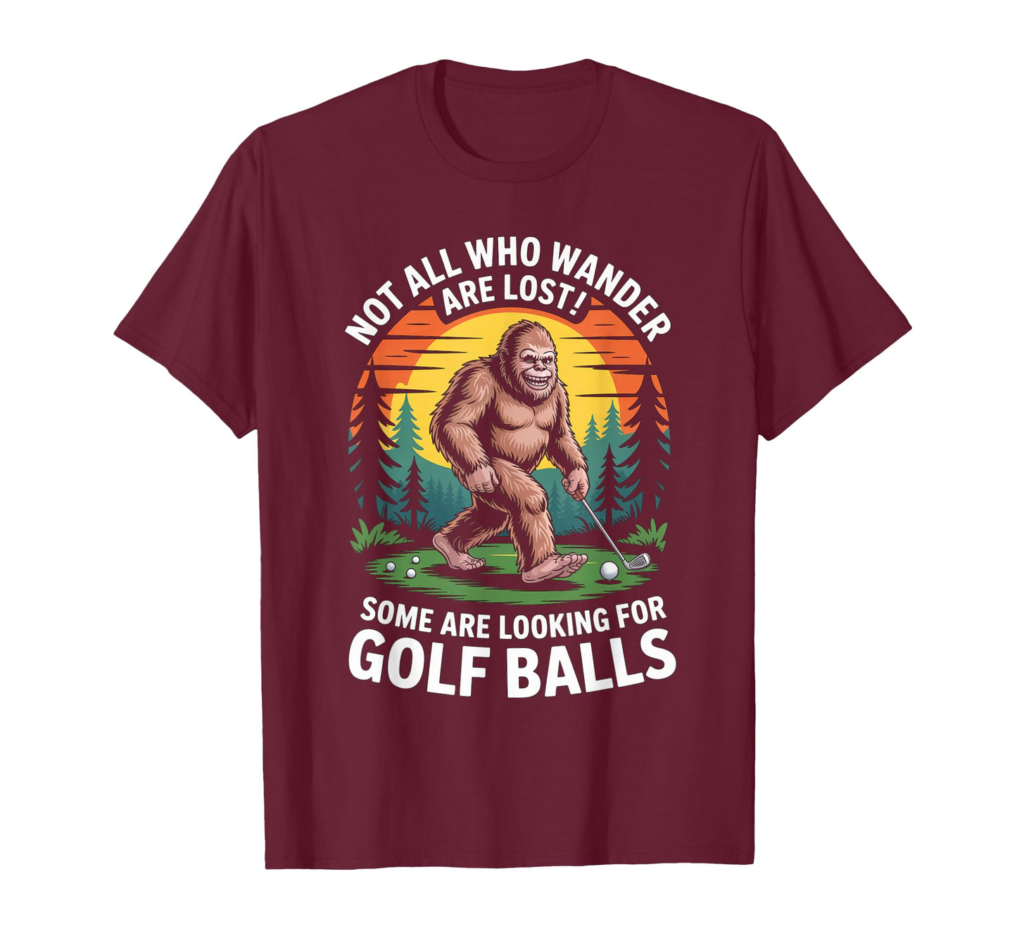 Funny Bigfoot Golf Pun Graphic Retro Humor T-Shirt