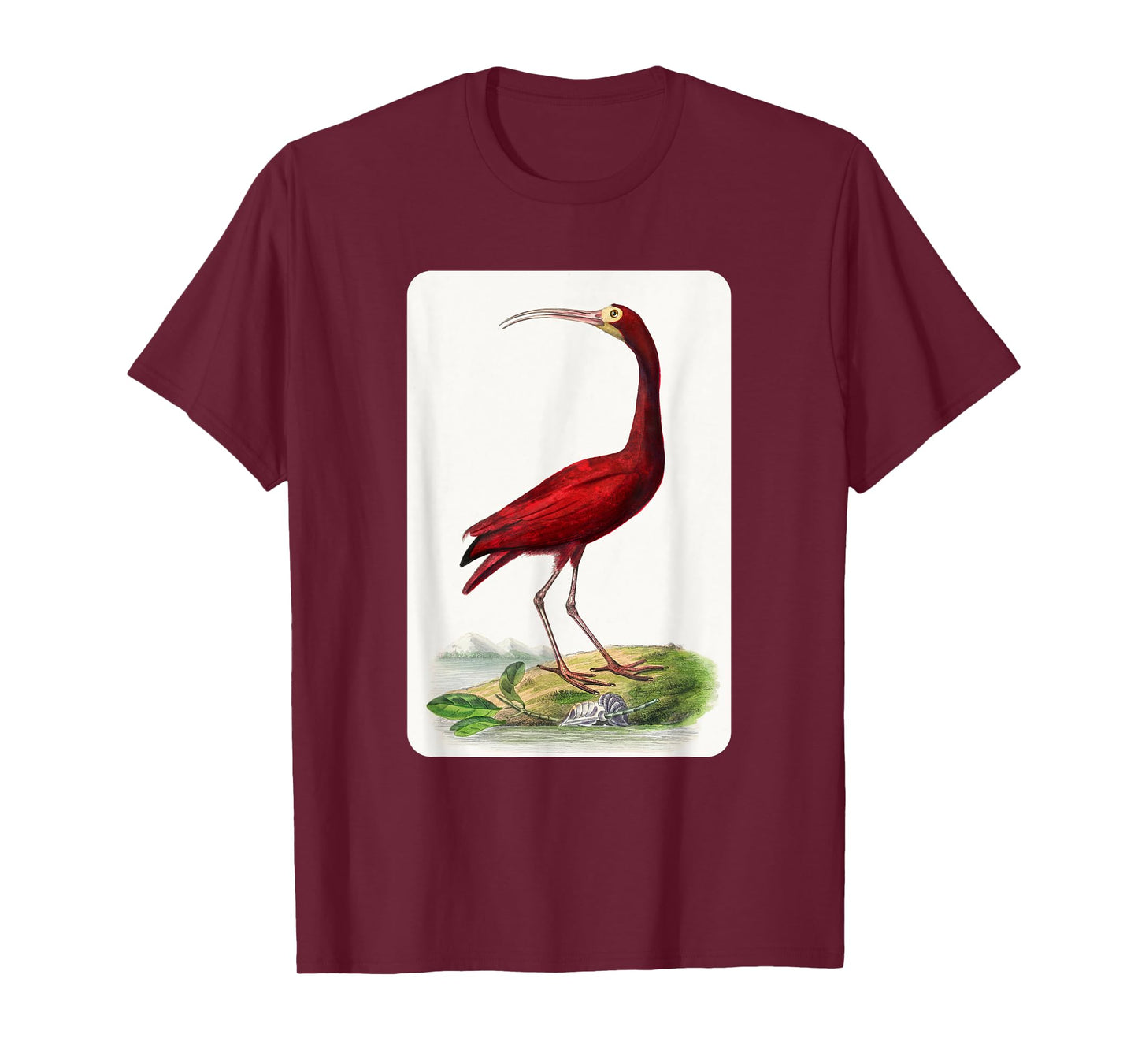 Vintage Scarlet Ibis Bird Illustration Animal Lover T-Shirt
