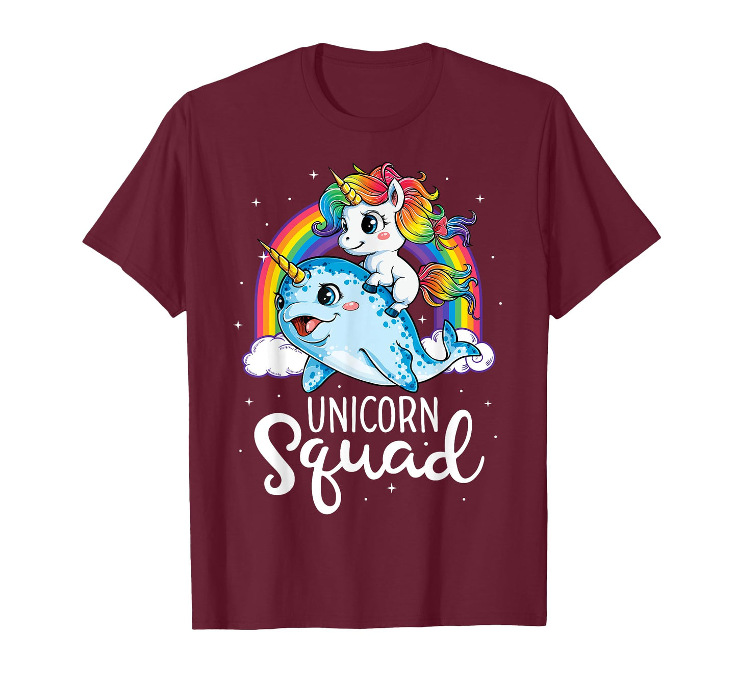 Unicorn Squad Narwhal T shirt Girls Kids Rainbow Unicorns T-Shirt