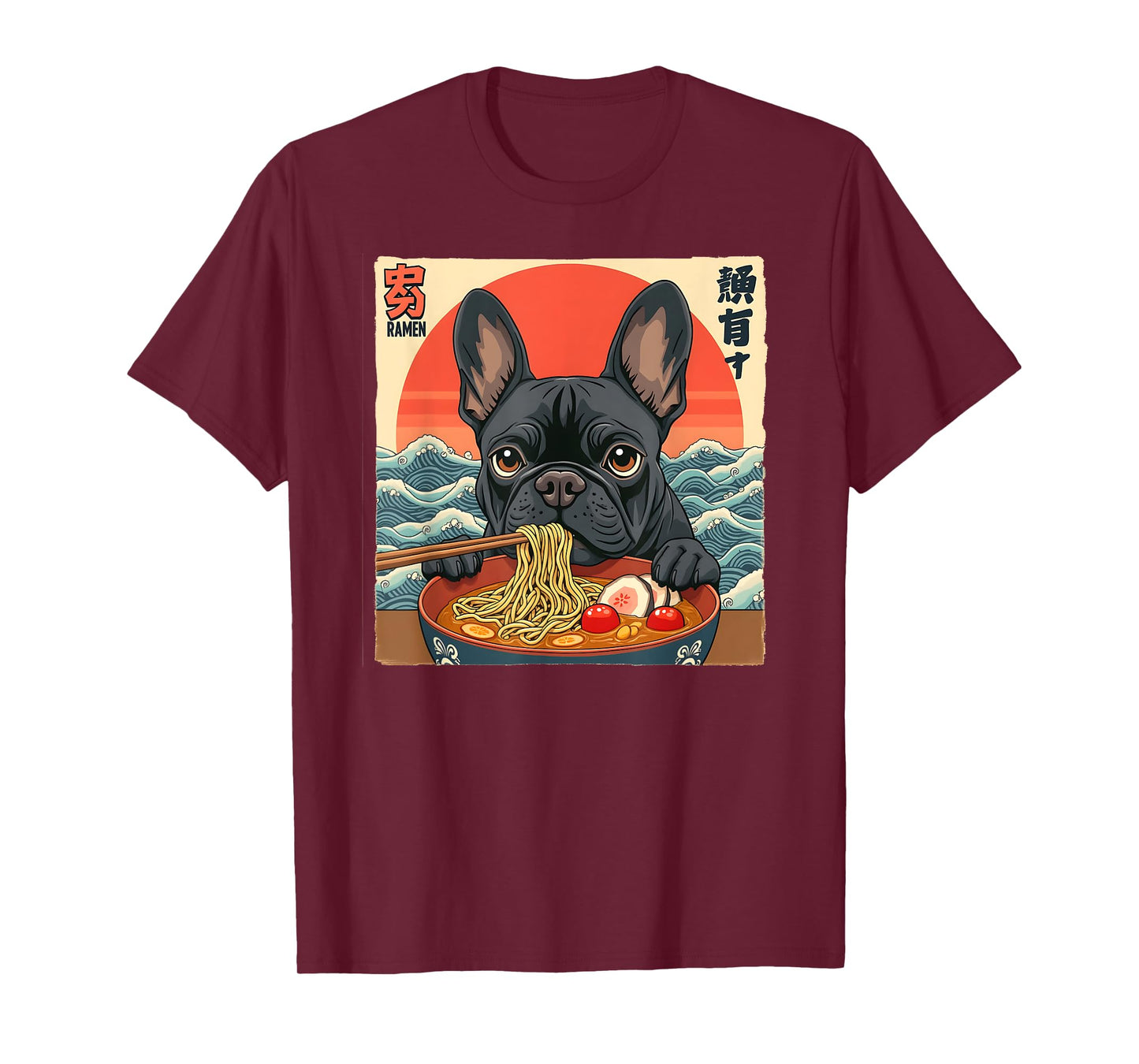 French Bulldog Frenchton Terrier Ramen Noodle Dog Funny T-Shirt