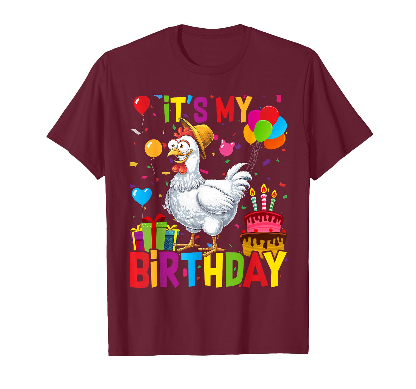 It's My Birthday, a Chicken Stamping Party for Girls T-Shirt