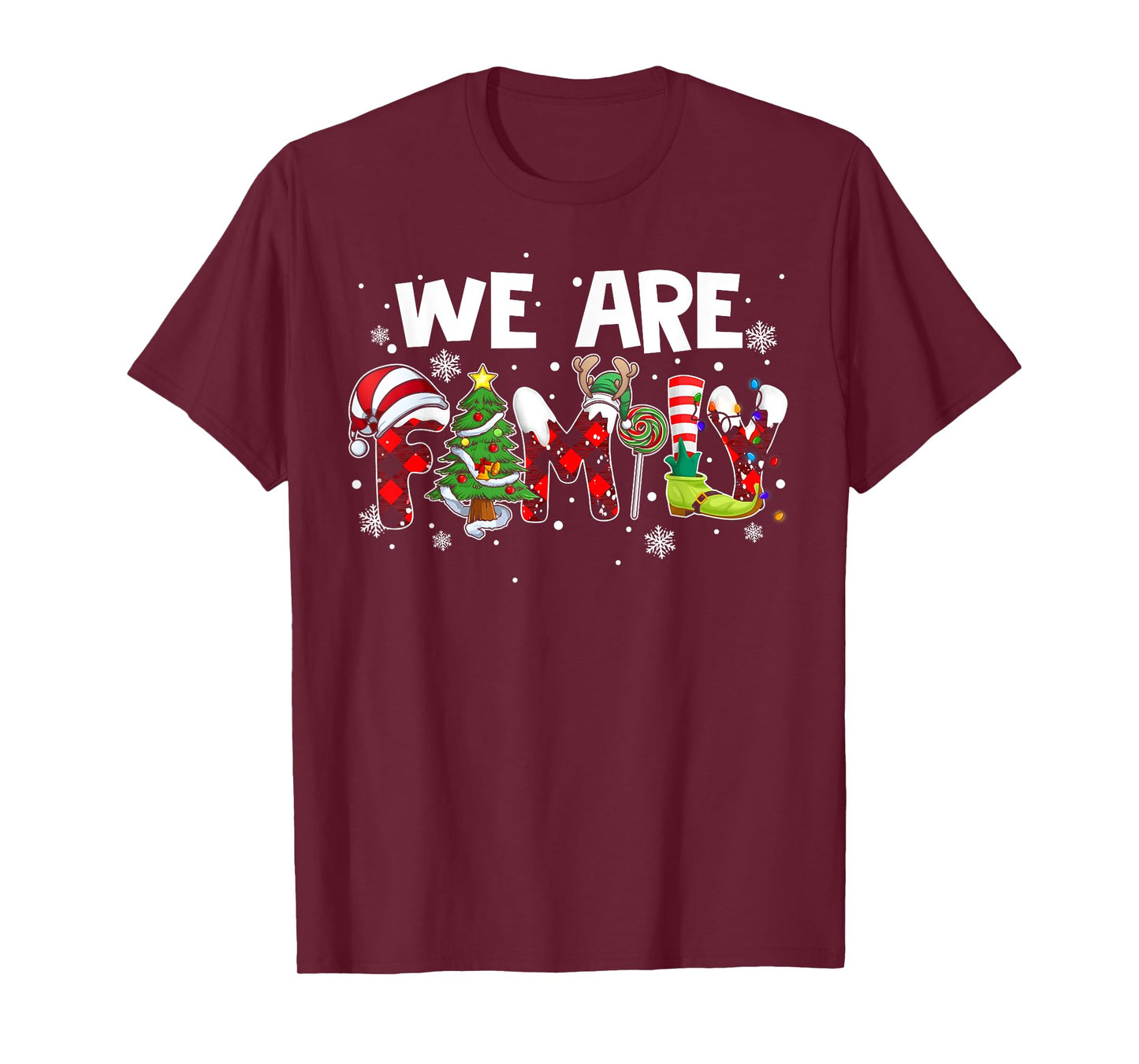 We Are Family Christmas Pajamas Funny Matching Family Xmas T-Shirt