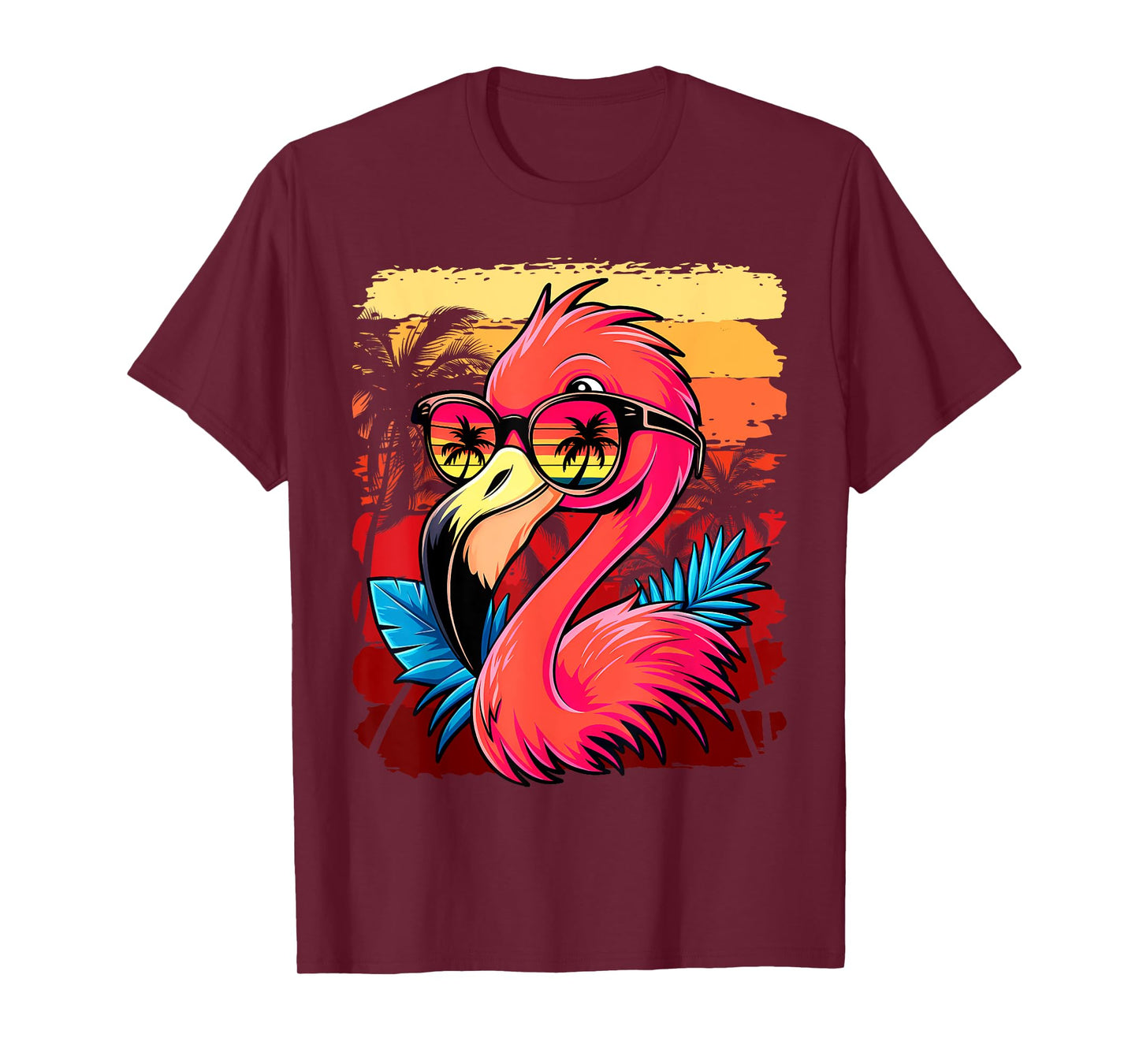 Retro Sunglasses Flamingo Womens Mens Kids Funny Flamingo T-Shirt