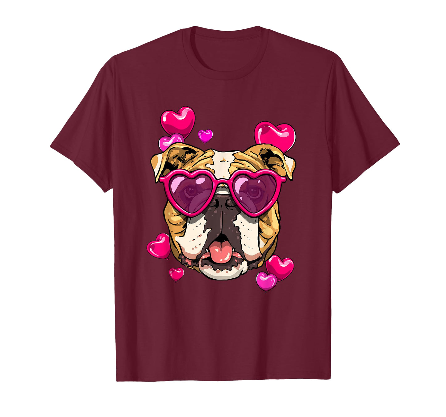 Valentines Day American Bulldog Heart Couples Dog Lover T-Shirt