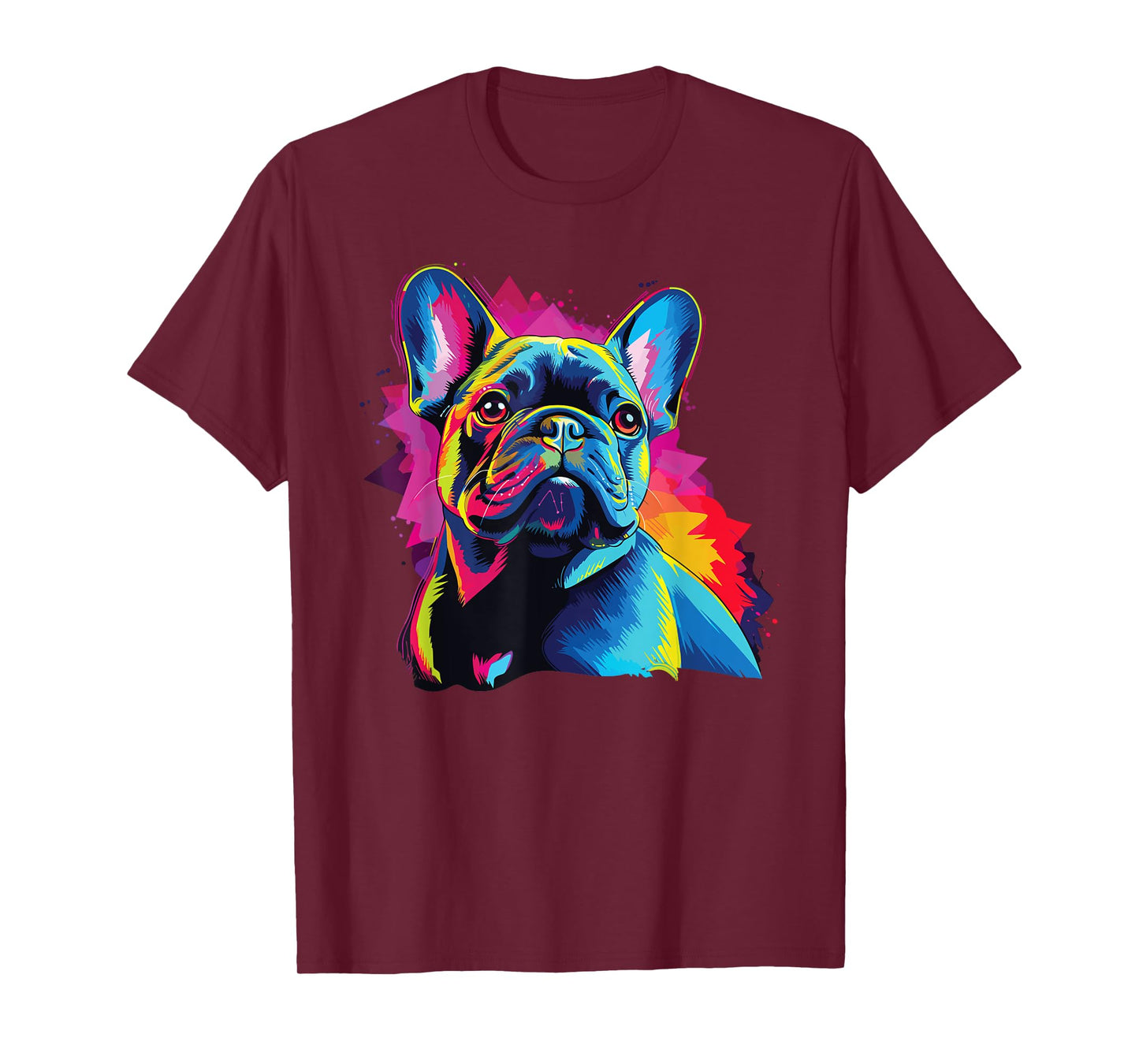 Watercolor Colorful French Bulldog Dogs T-Shirt