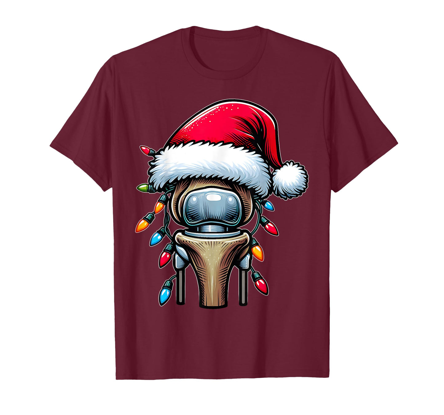 Knee Replacement Bionic Surgery Christmas Hat Xmas T-Shirt