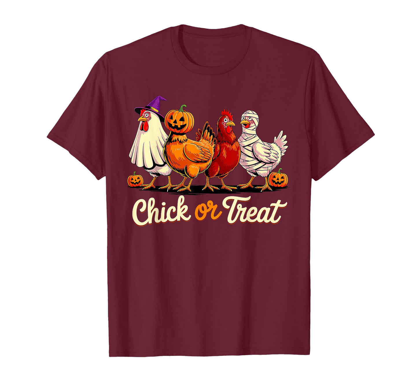 Chick Or Treat Halloween Witch Spooky Chicken Funny Farmer T-Shirt