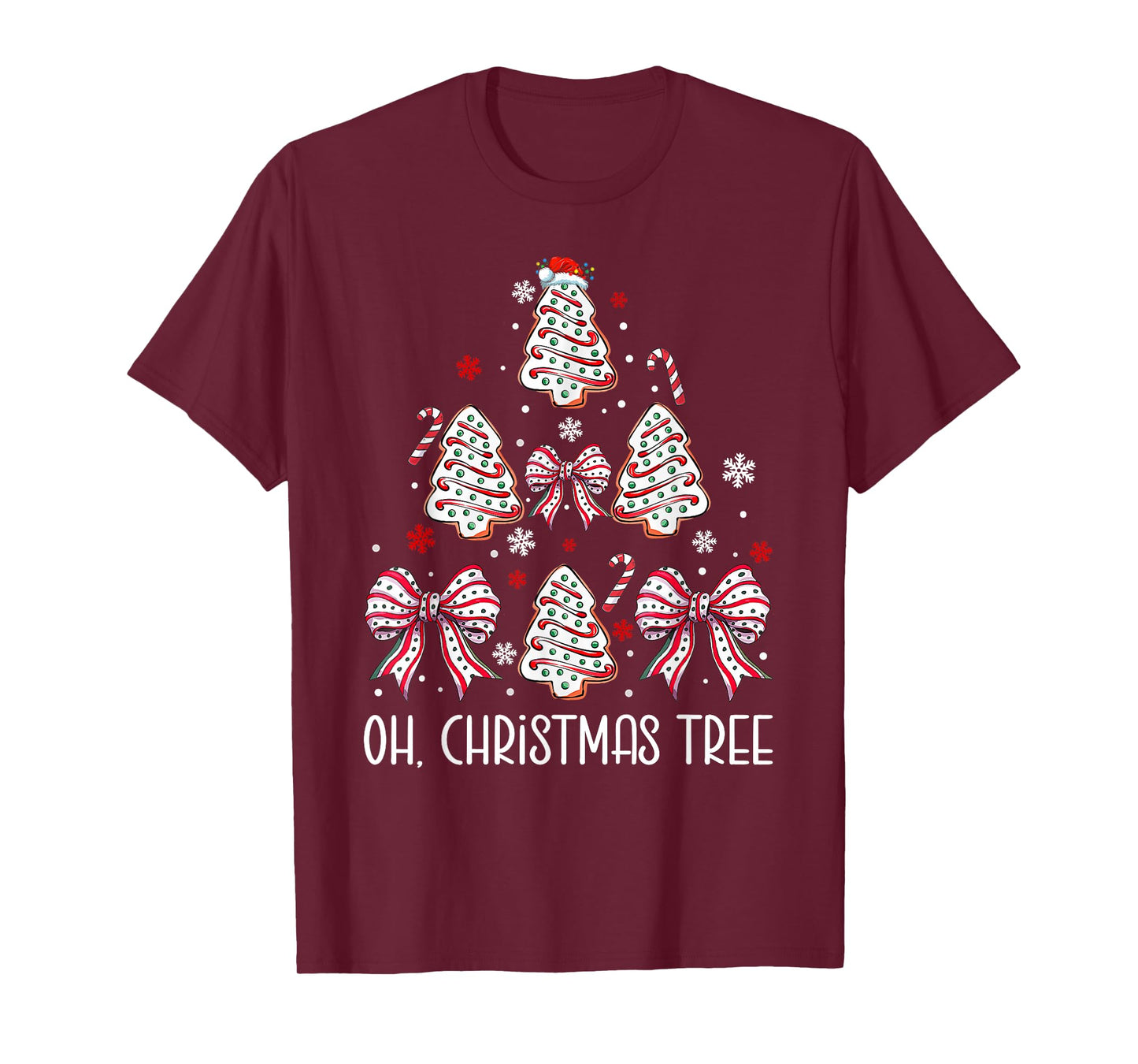 Oh Christmas Tree Cakes Debbie Becky Jen Cake Lovers Xmas T-Shirt