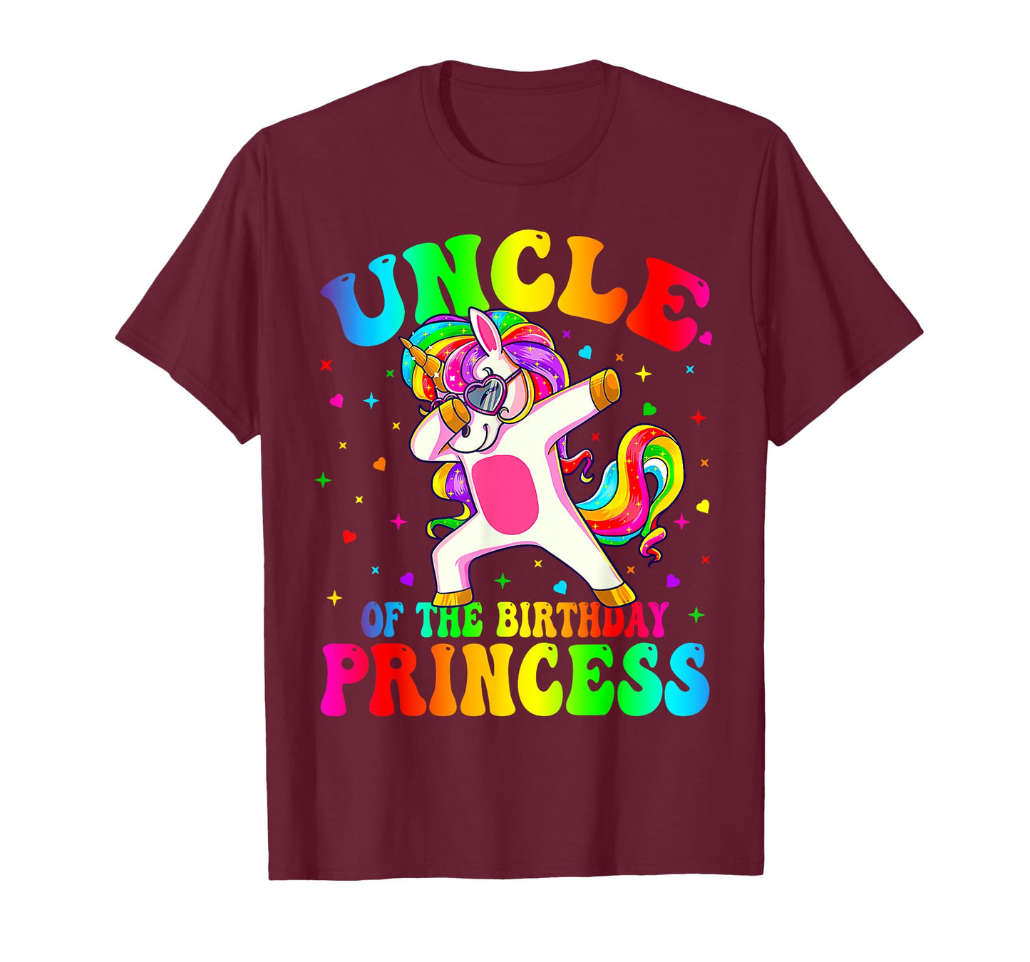 Uncle of the Birthday Princess Girl Dabbing Unicorn Mom T-Shirt