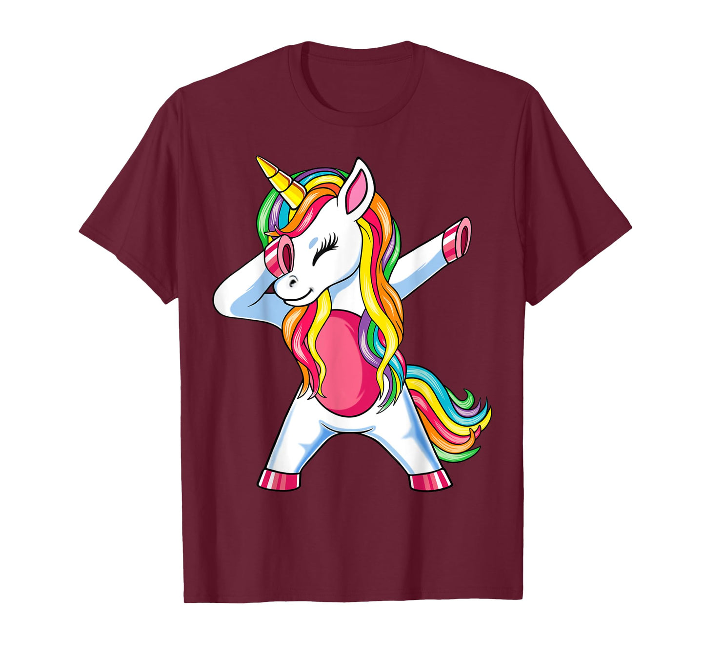Dabbing Unicorn T-Shirt Girls Kids Women Rainbow Unicorns T-Shirt