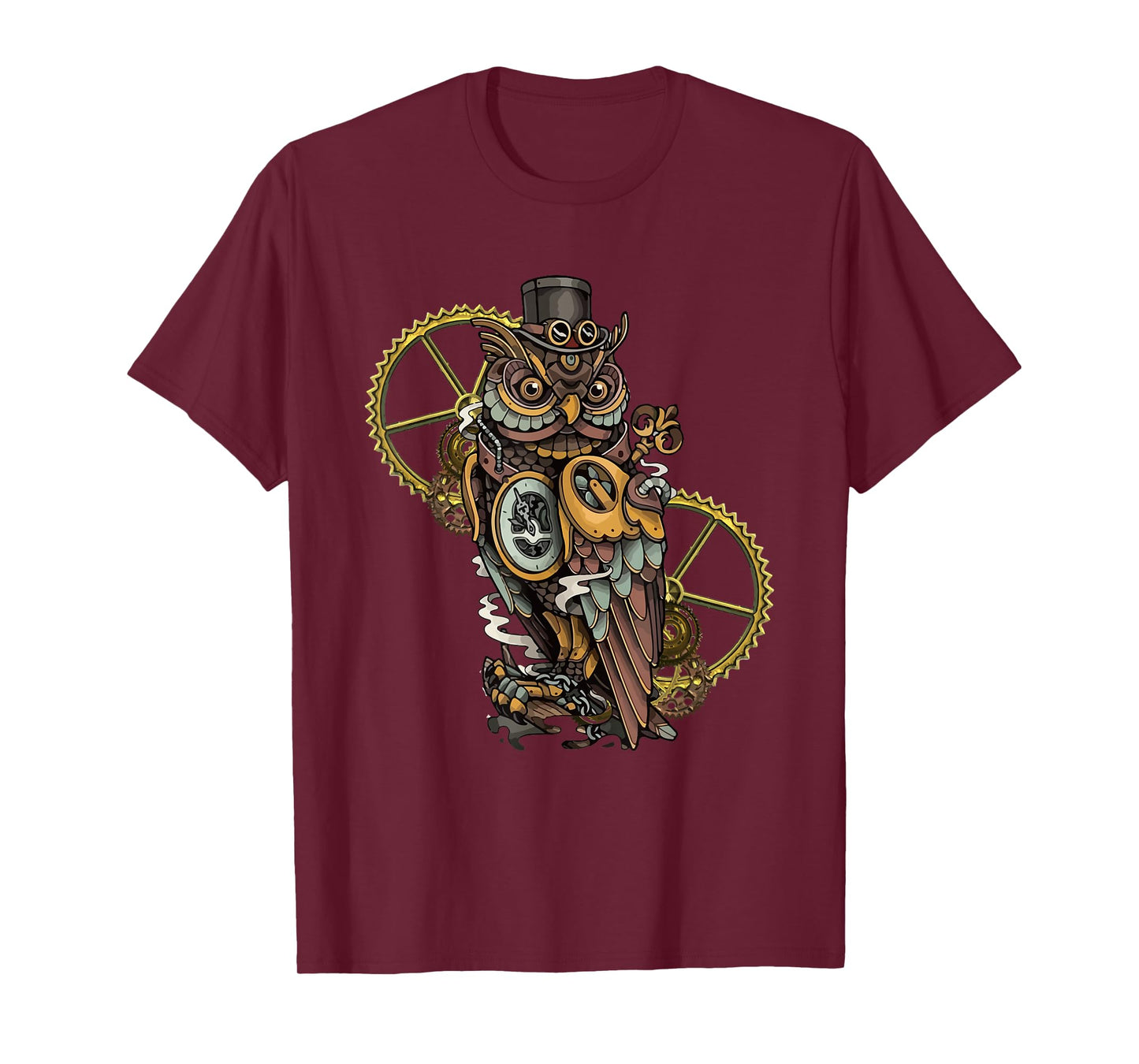 Steampunk Owl Art Bird Lovers T-Shirt