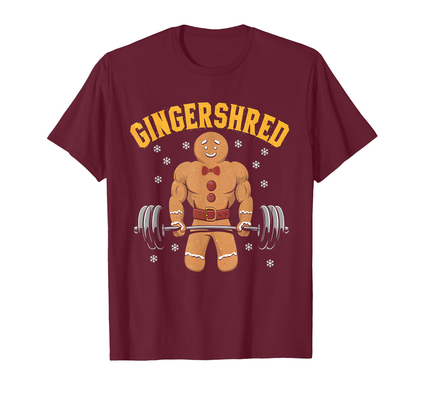 Gingershred Funny Gingerbread Man Gym Bodybuilding Christmas T-Shirt