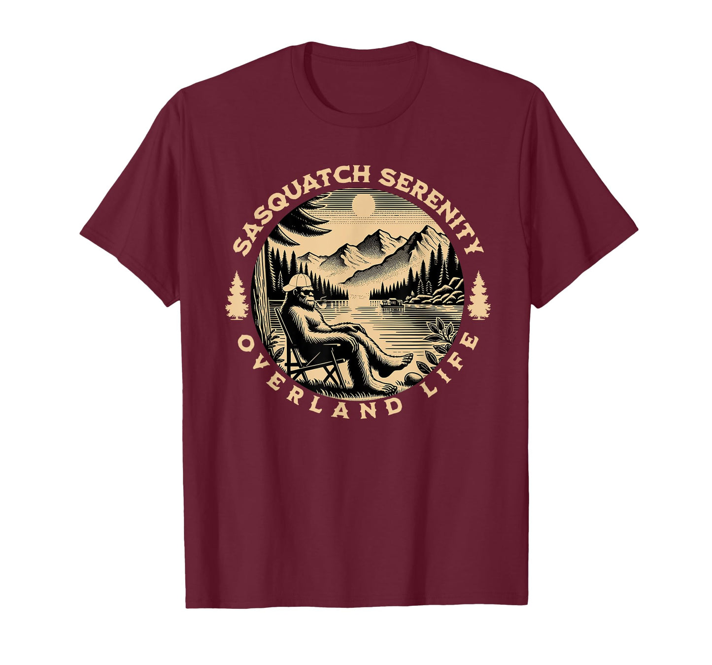 Sasquatch Serenity Overland Life Graphic T-Shirt, Small