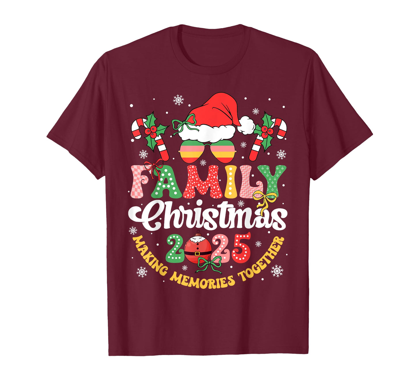 Family Christmas 2025 Matching Group Outfit Xmas Squad Santa T-Shirt